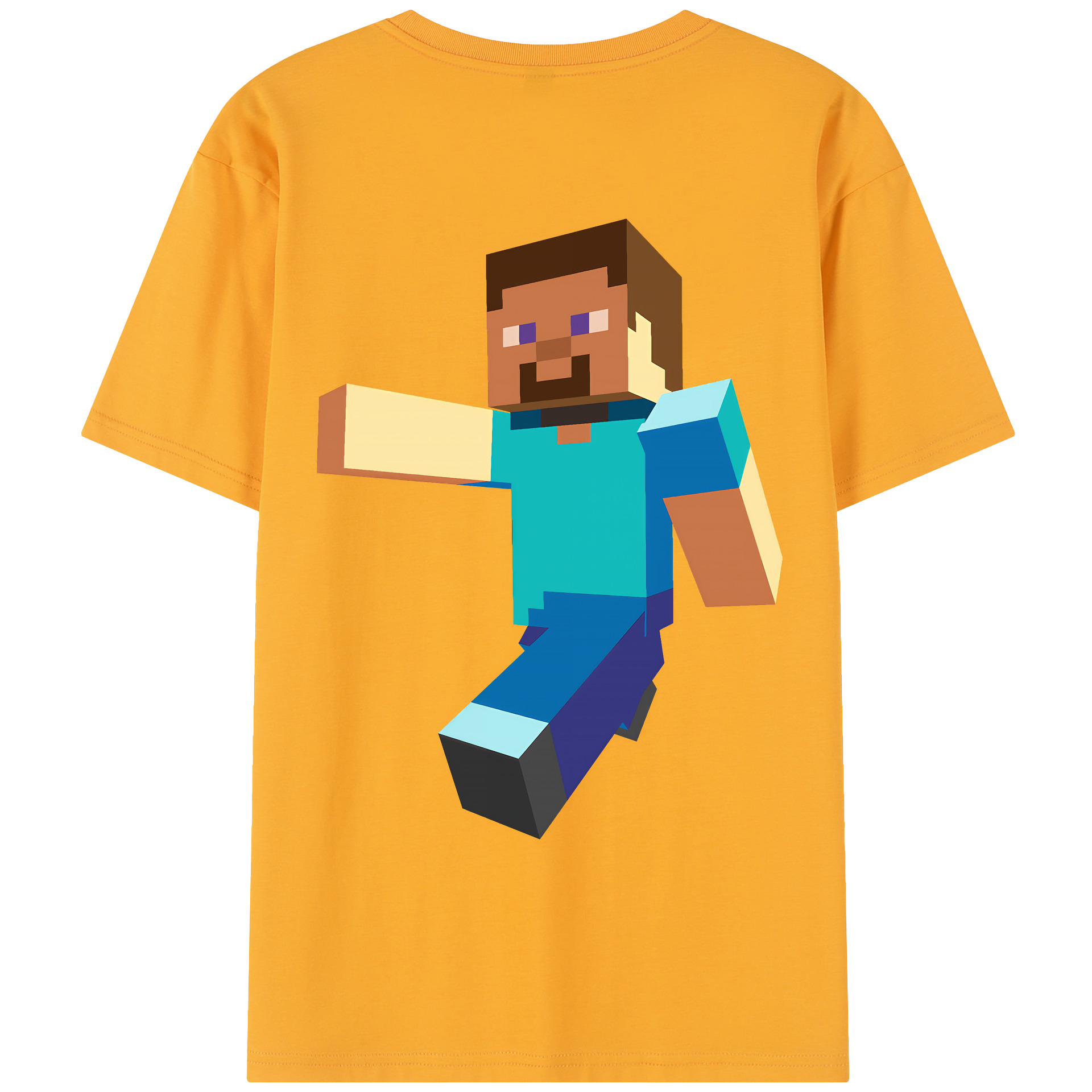 （画像用） マインクラフト ブロックの世界 Minecraft MC Block world レディース半袖Tシャツ(バックプリント)
