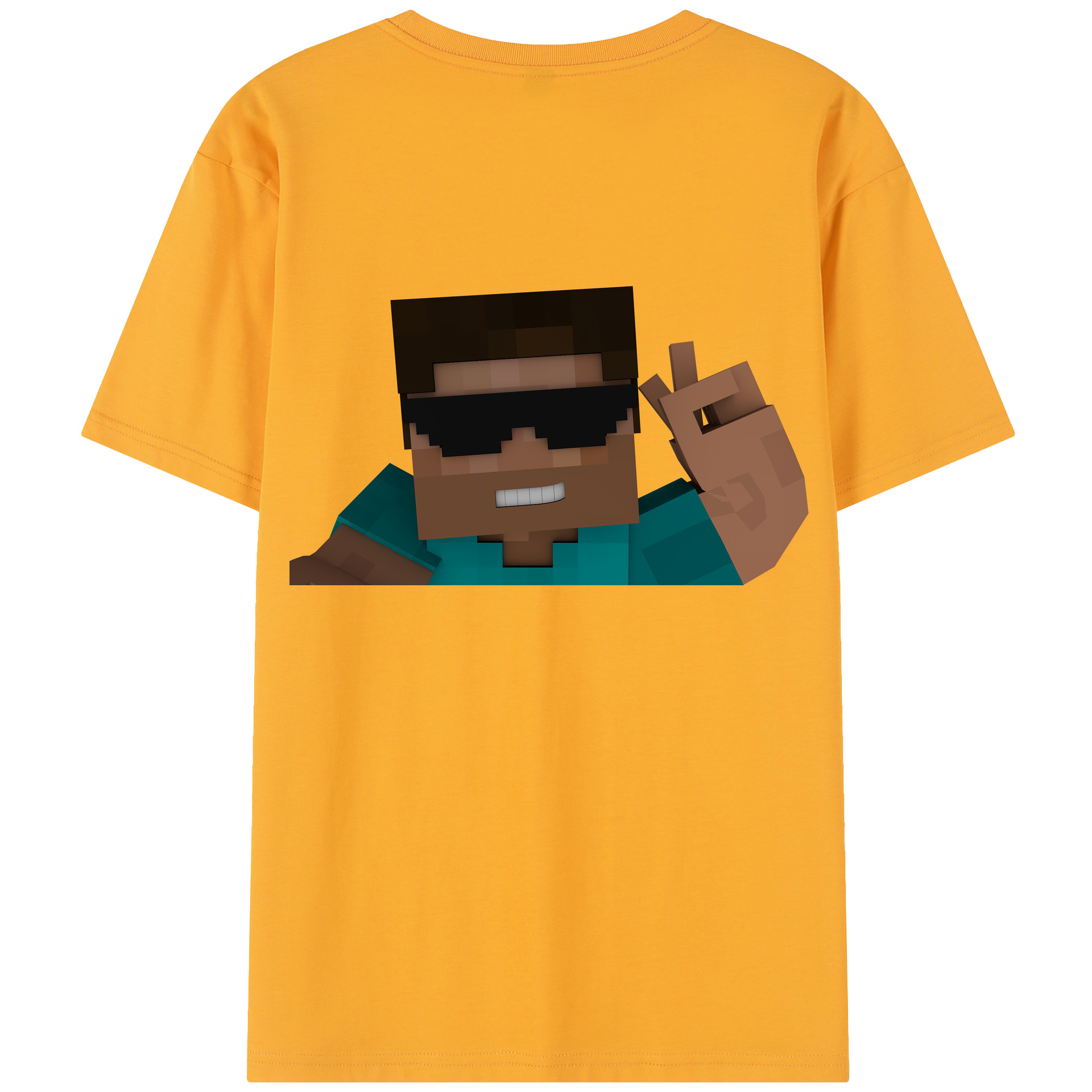 （画像用） マインクラフト ブロックの世界 Minecraft MC Block world レディース半袖Tシャツ(バックプリント)