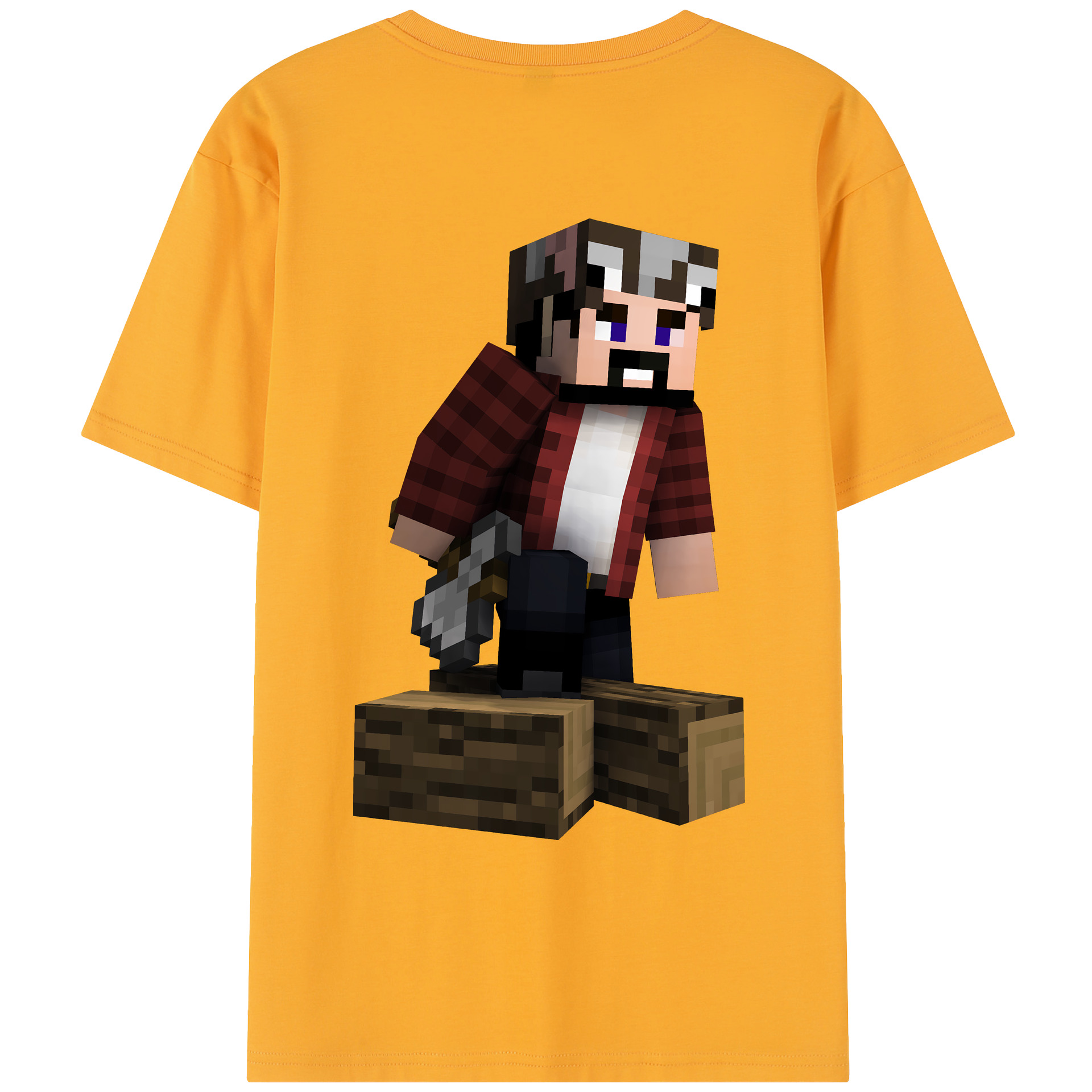（画像用） マインクラフト ブロックの世界 Minecraft MC Block world レディース半袖Tシャツ(バックプリント)