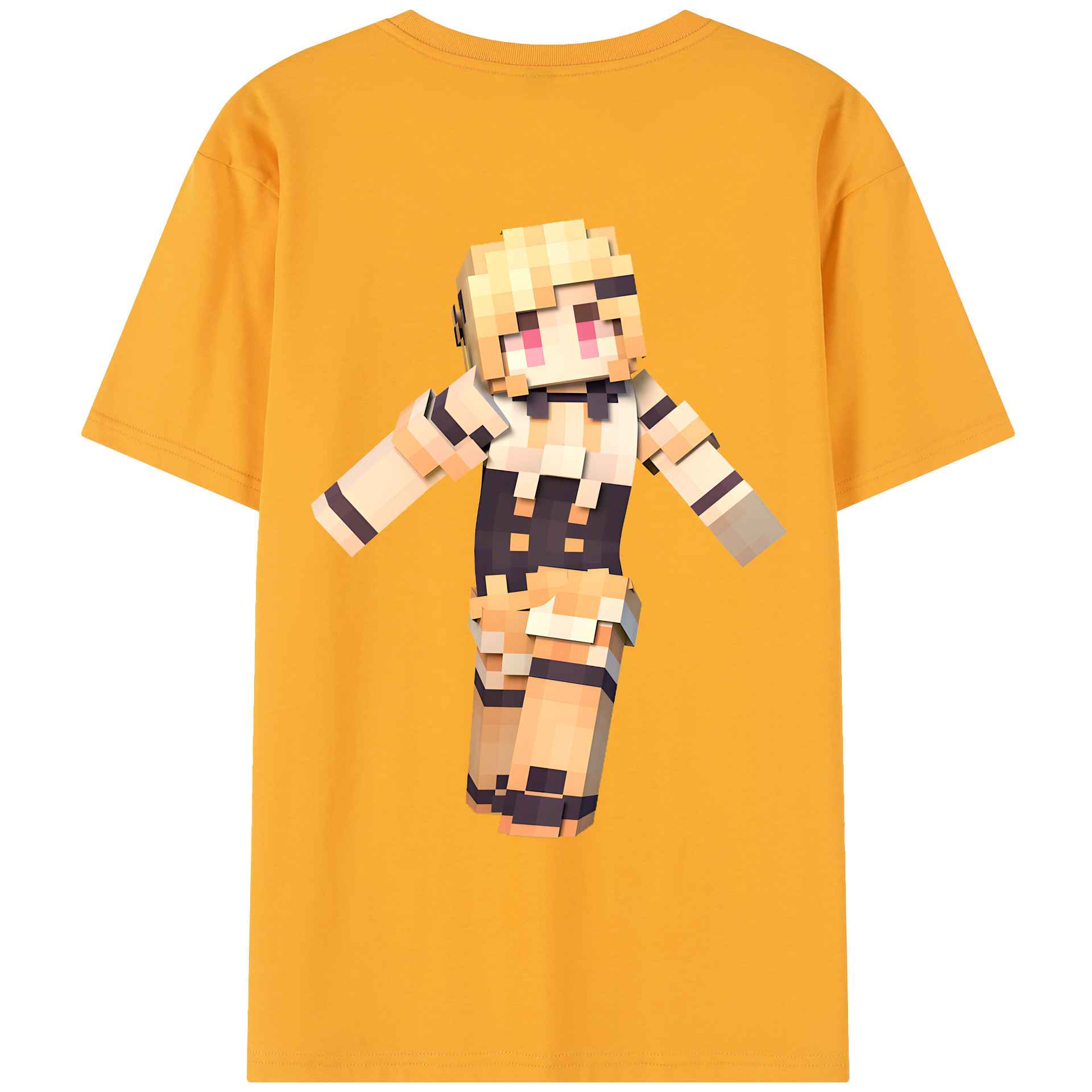 （画像用） マインクラフト ブロックの世界 Minecraft MC Block world レディース半袖Tシャツ(バックプリント)