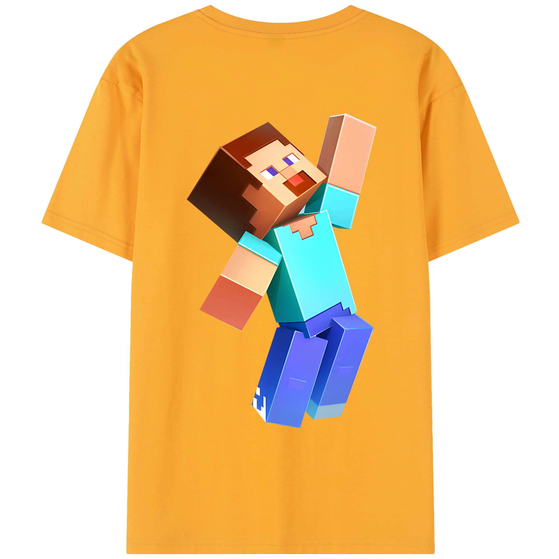 （画像用） マインクラフト ブロックの世界 Minecraft MC Block world レディース半袖Tシャツ(バックプリント)
