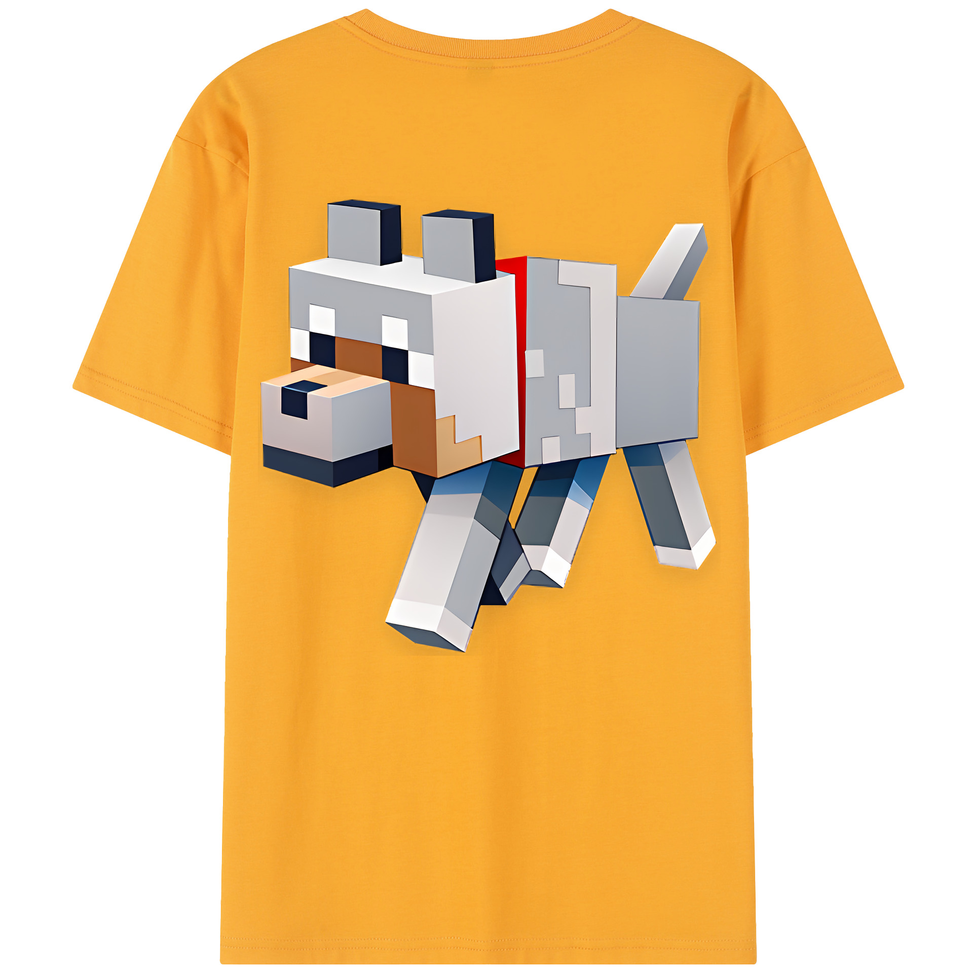 （画像用） マインクラフト ブロックの世界 Minecraft MC Block world レディース半袖Tシャツ(バックプリント)