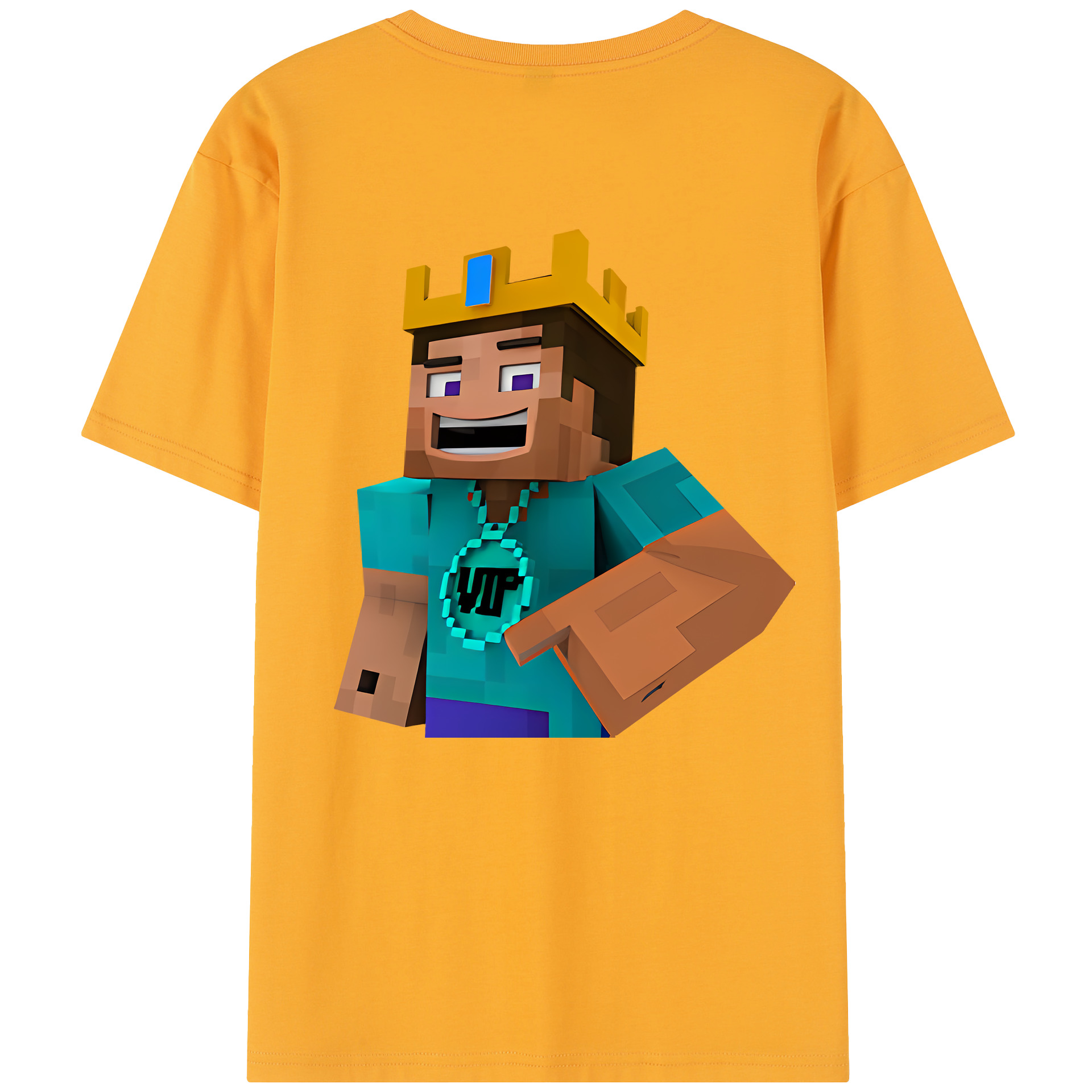 （画像用） マインクラフト ブロックの世界 Minecraft MC Block world レディース半袖Tシャツ(バックプリント)