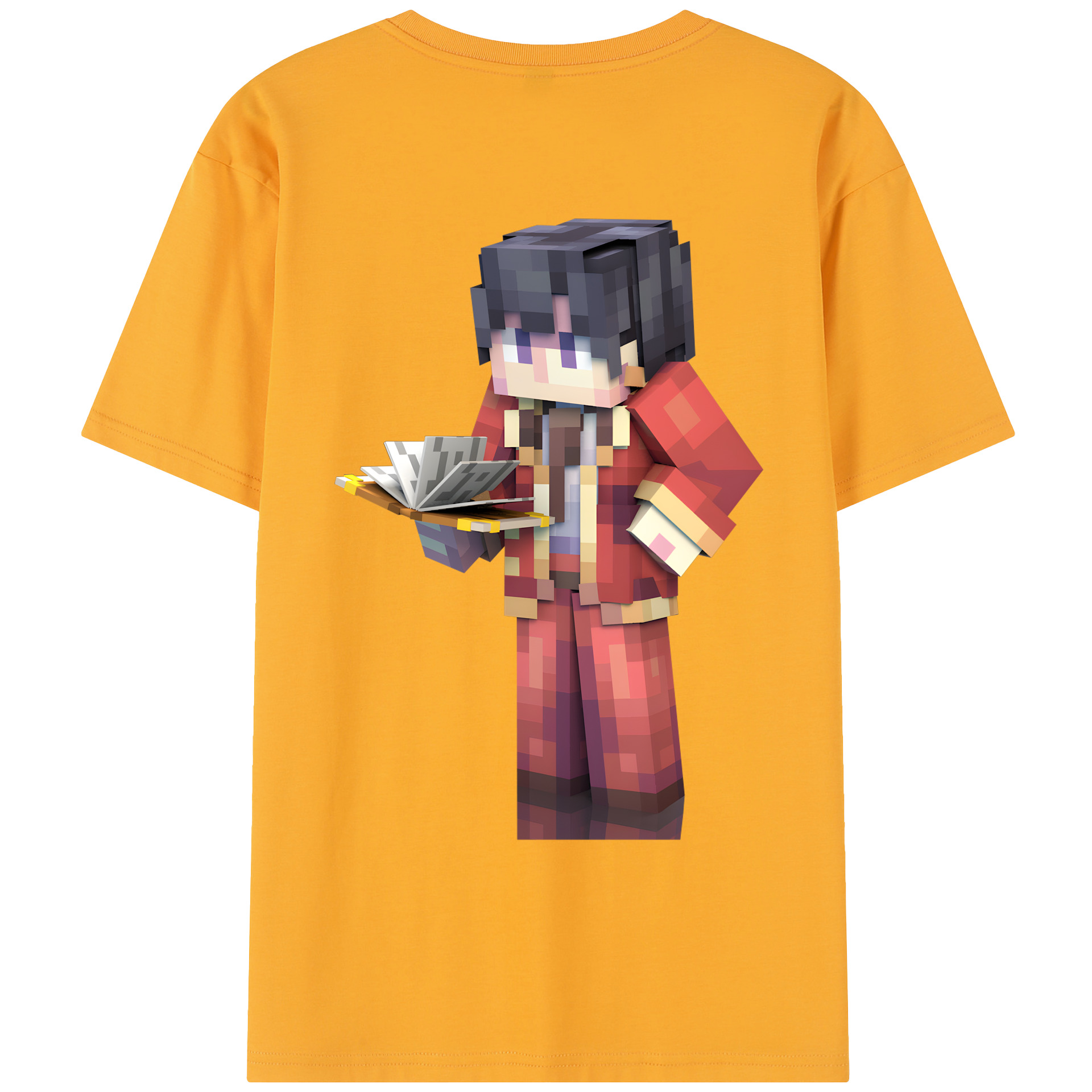 （画像用） マインクラフト ブロックの世界 Minecraft MC Block world レディース半袖Tシャツ(バックプリント)