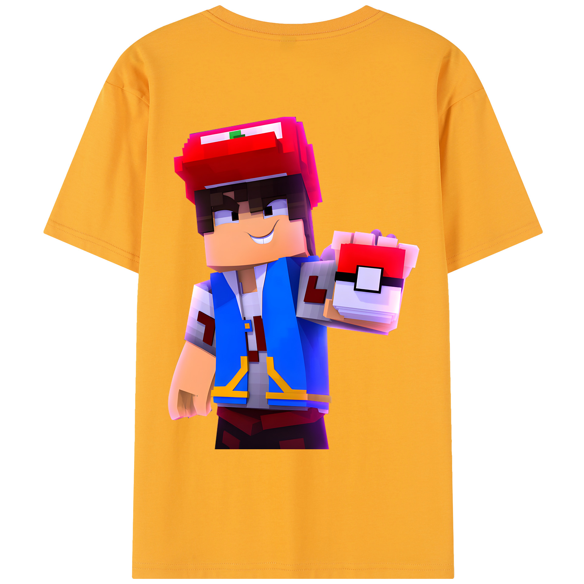 （画像用） マインクラフト ブロックの世界 Minecraft MC Block world レディース半袖Tシャツ(バックプリント)