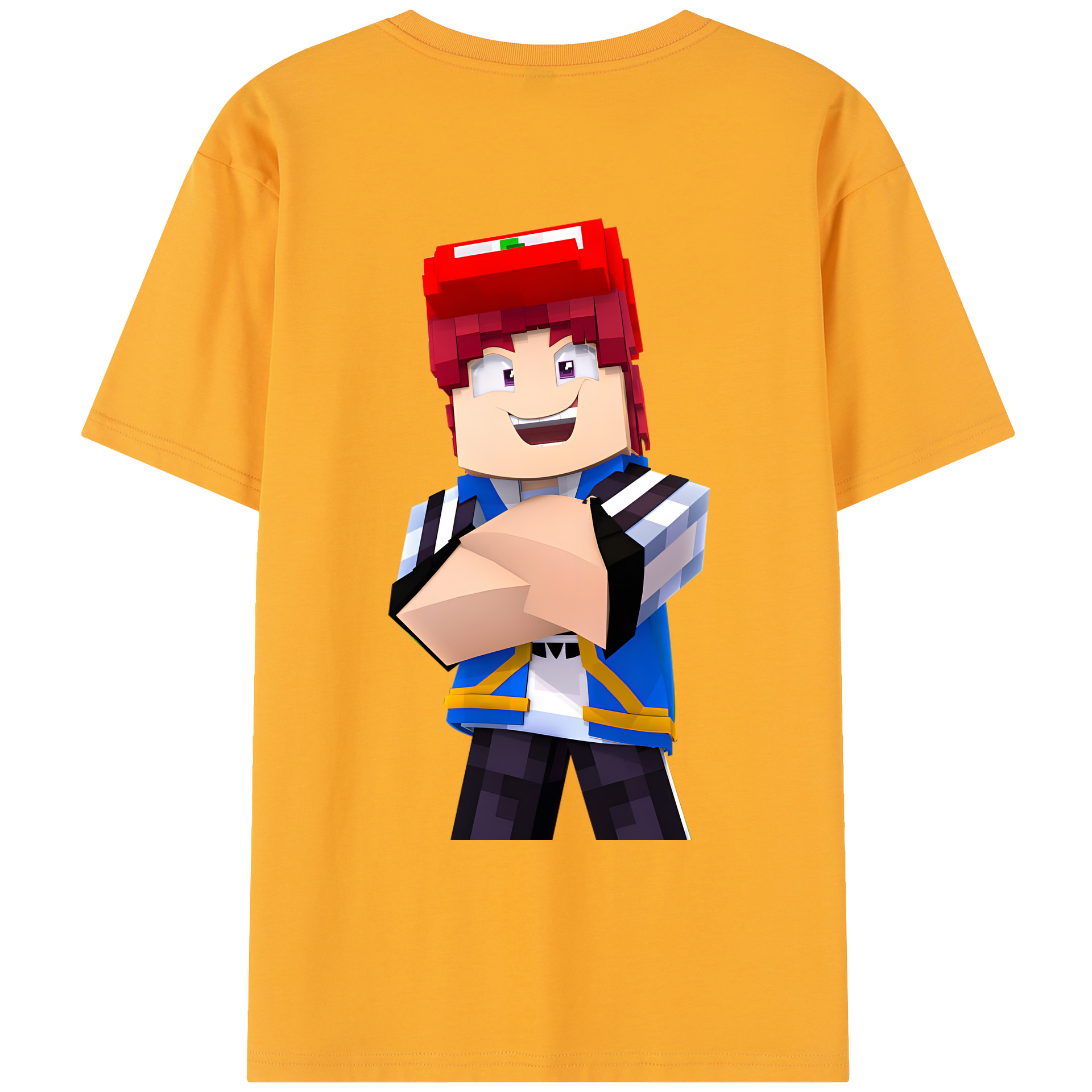 （画像用） マインクラフト ブロックの世界 Minecraft MC Block world レディース半袖Tシャツ(バックプリント)