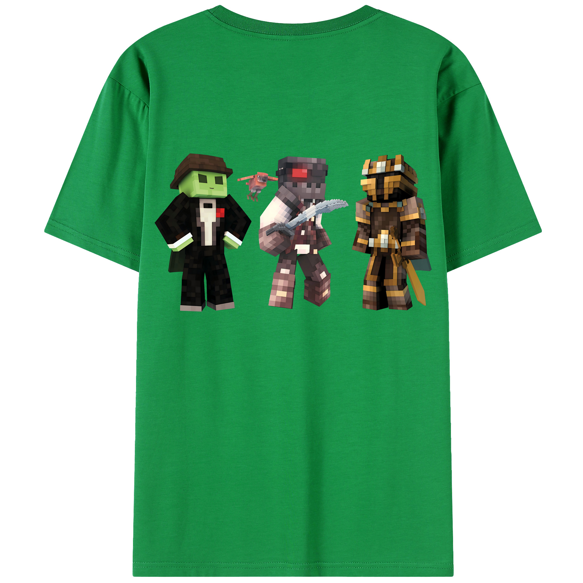 （画像用） マインクラフト ブロックの世界 Minecraft MC Block world レディース半袖Tシャツ(バックプリント)