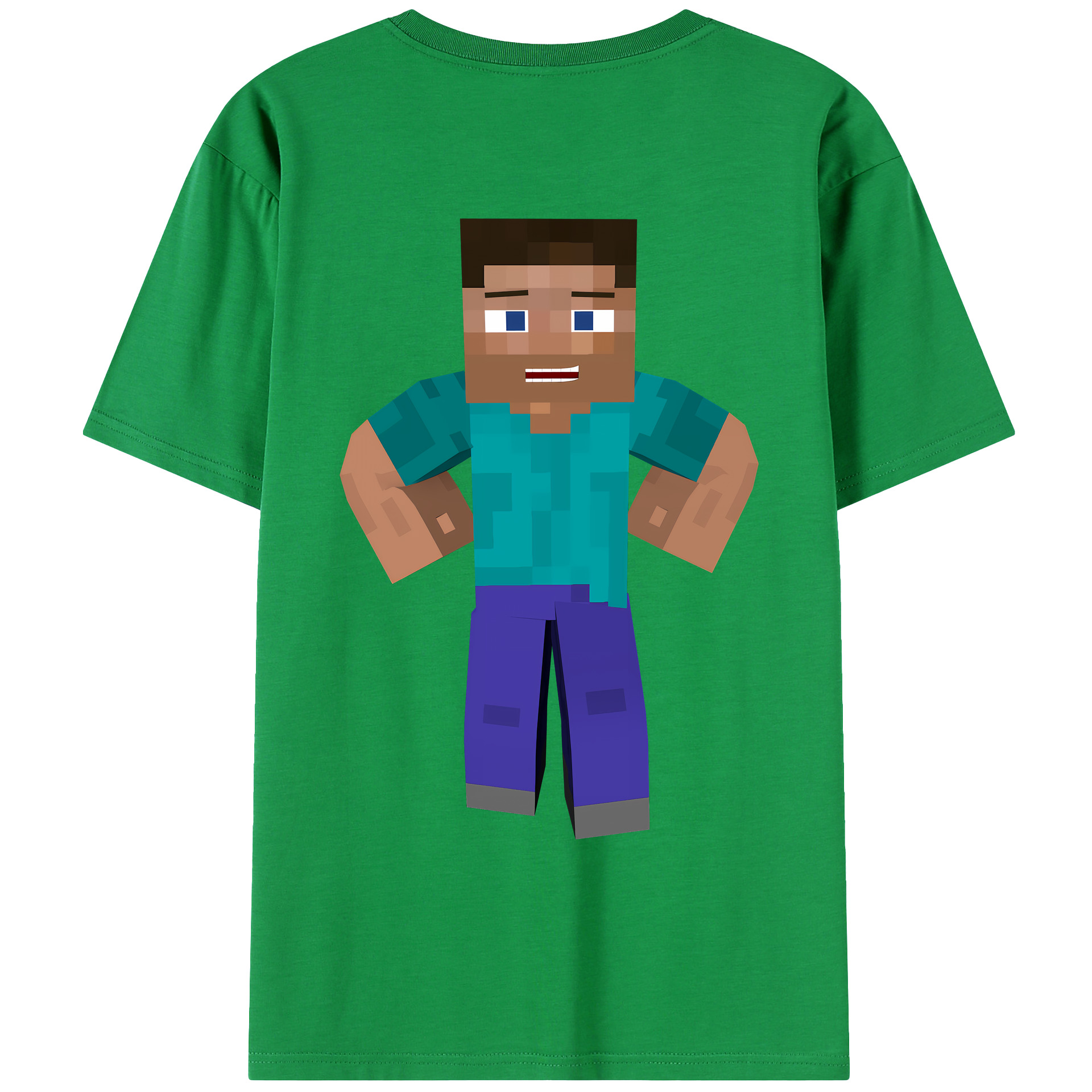 （画像用） マインクラフト ブロックの世界 Minecraft MC Block world レディース半袖Tシャツ(バックプリント)