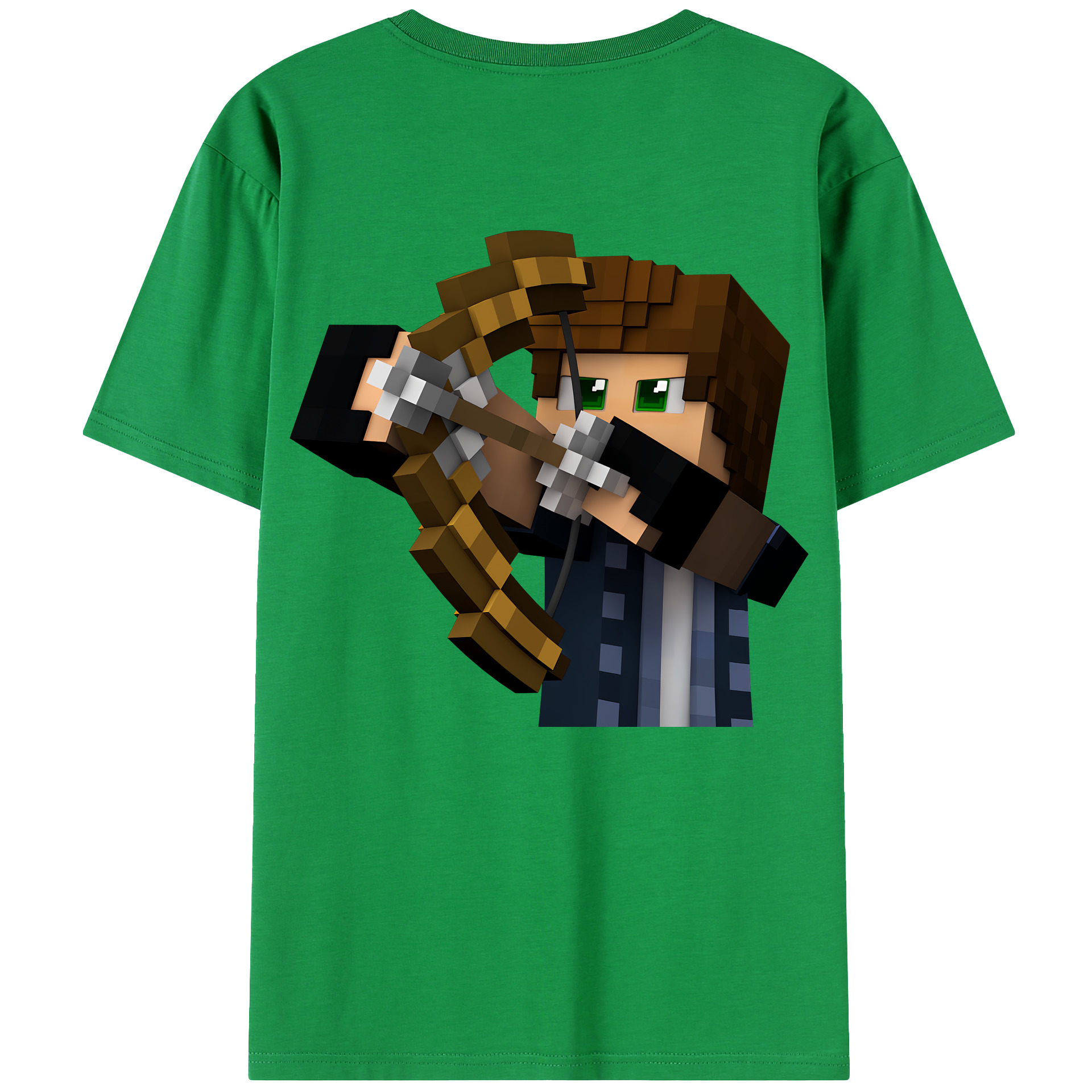 （画像用） マインクラフト ブロックの世界 Minecraft MC Block world レディース半袖Tシャツ(バックプリント)