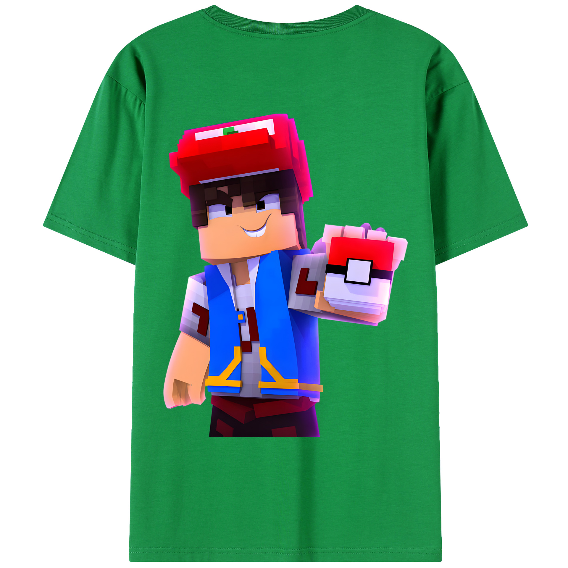 （画像用） マインクラフト ブロックの世界 Minecraft MC Block world レディース半袖Tシャツ(バックプリント)