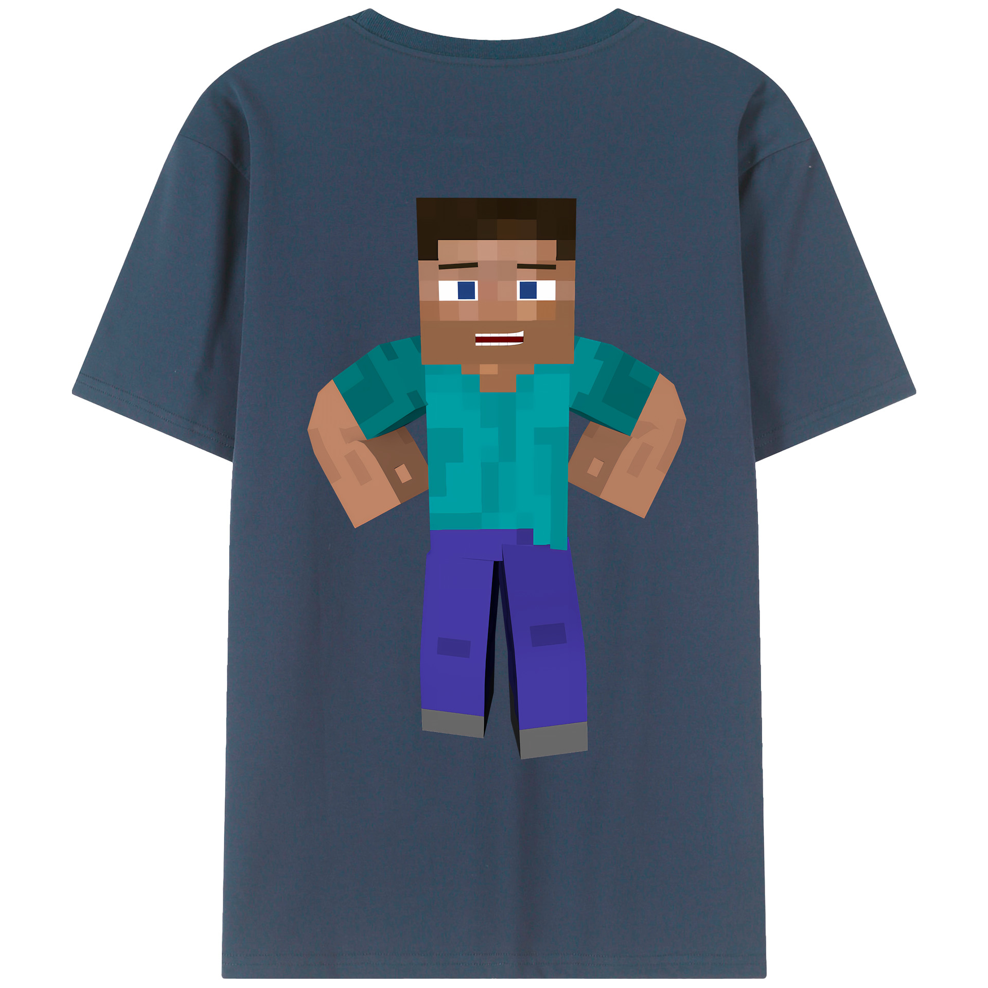 （画像用） マインクラフト ブロックの世界 Minecraft MC Block world レディース半袖Tシャツ(バックプリント)
