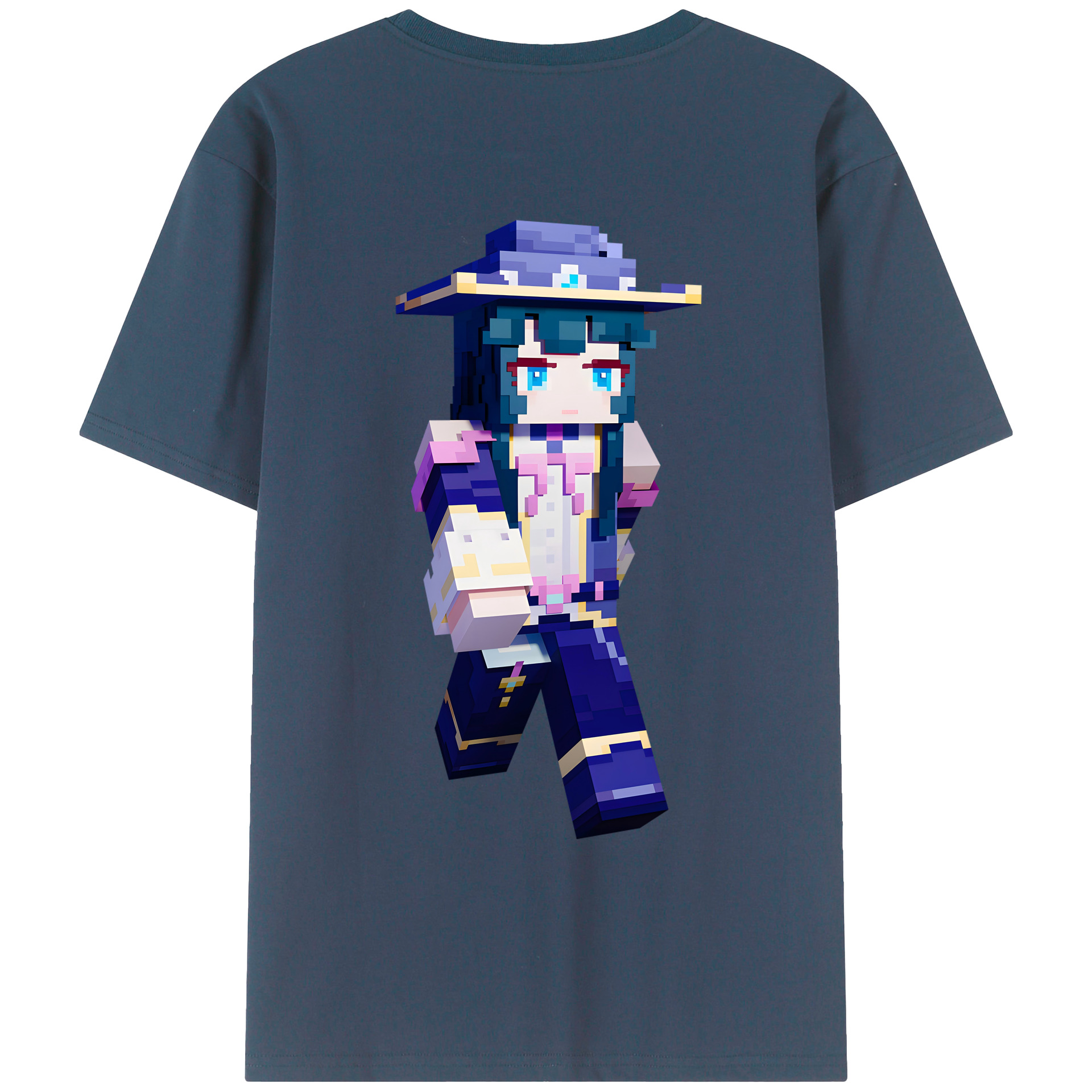（画像用） マインクラフト ブロックの世界 Minecraft MC Block world レディース半袖Tシャツ(バックプリント)