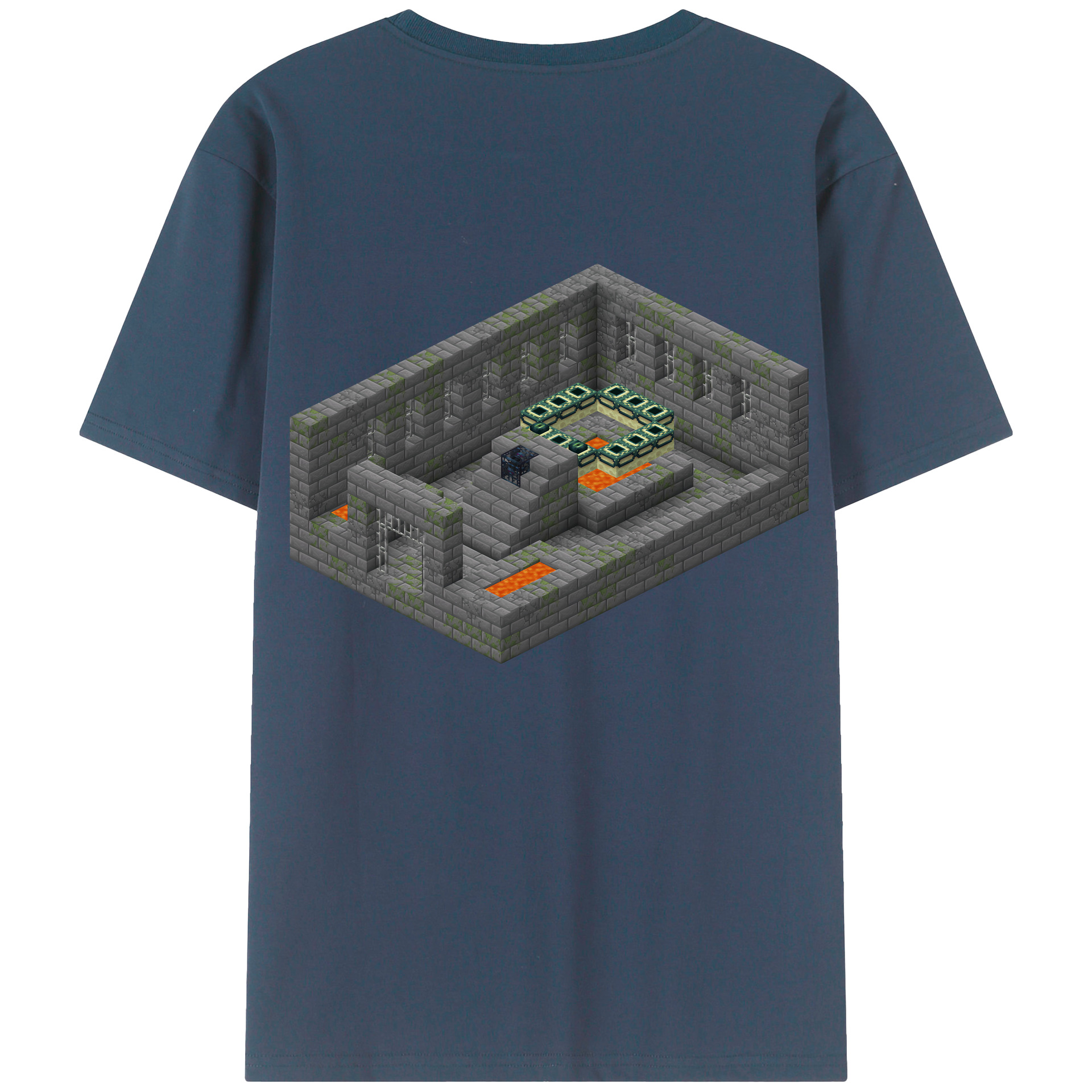 （画像用） マインクラフト ブロックの世界 Minecraft MC Block world レディース半袖Tシャツ(バックプリント)