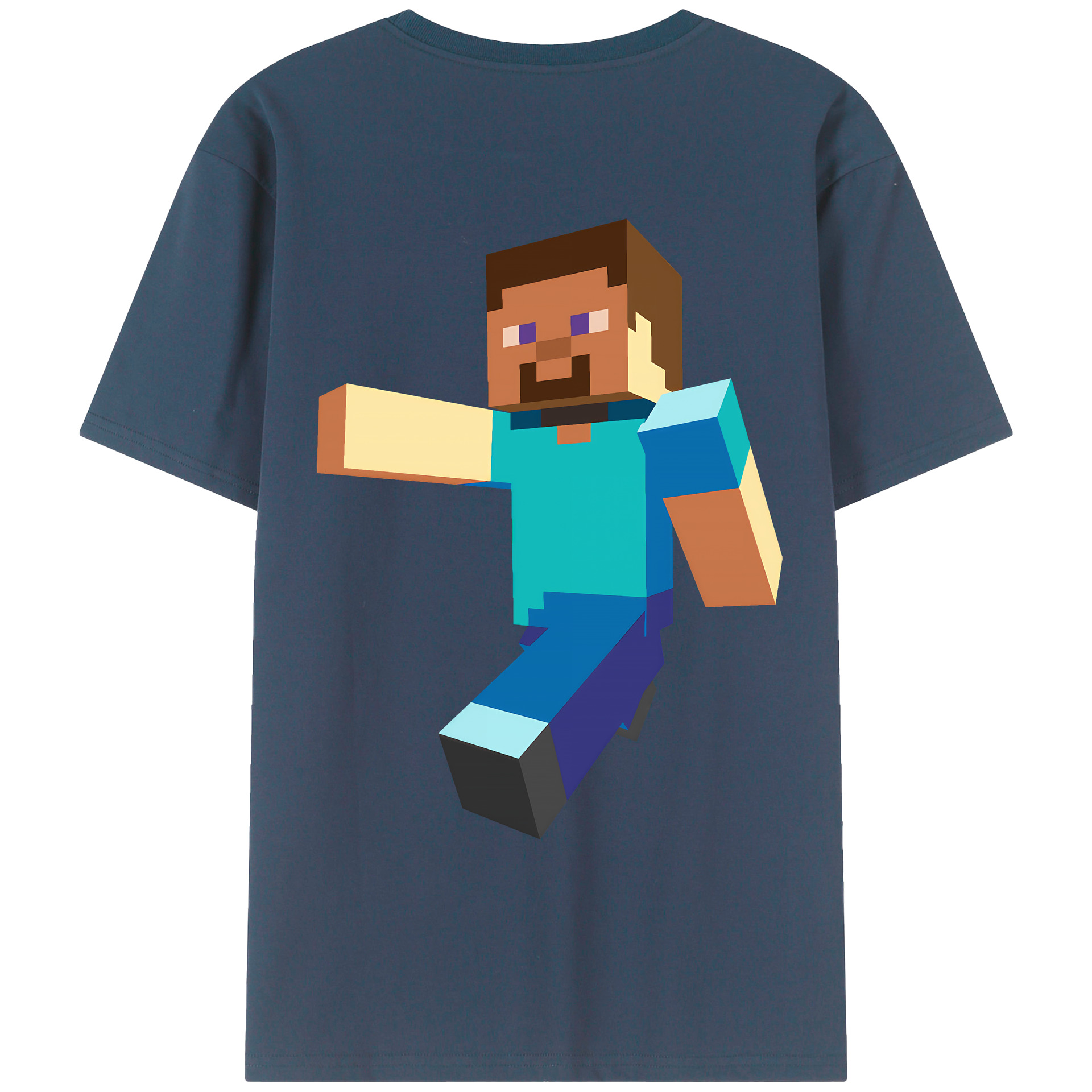 （画像用） マインクラフト ブロックの世界 Minecraft MC Block world レディース半袖Tシャツ(バックプリント)
