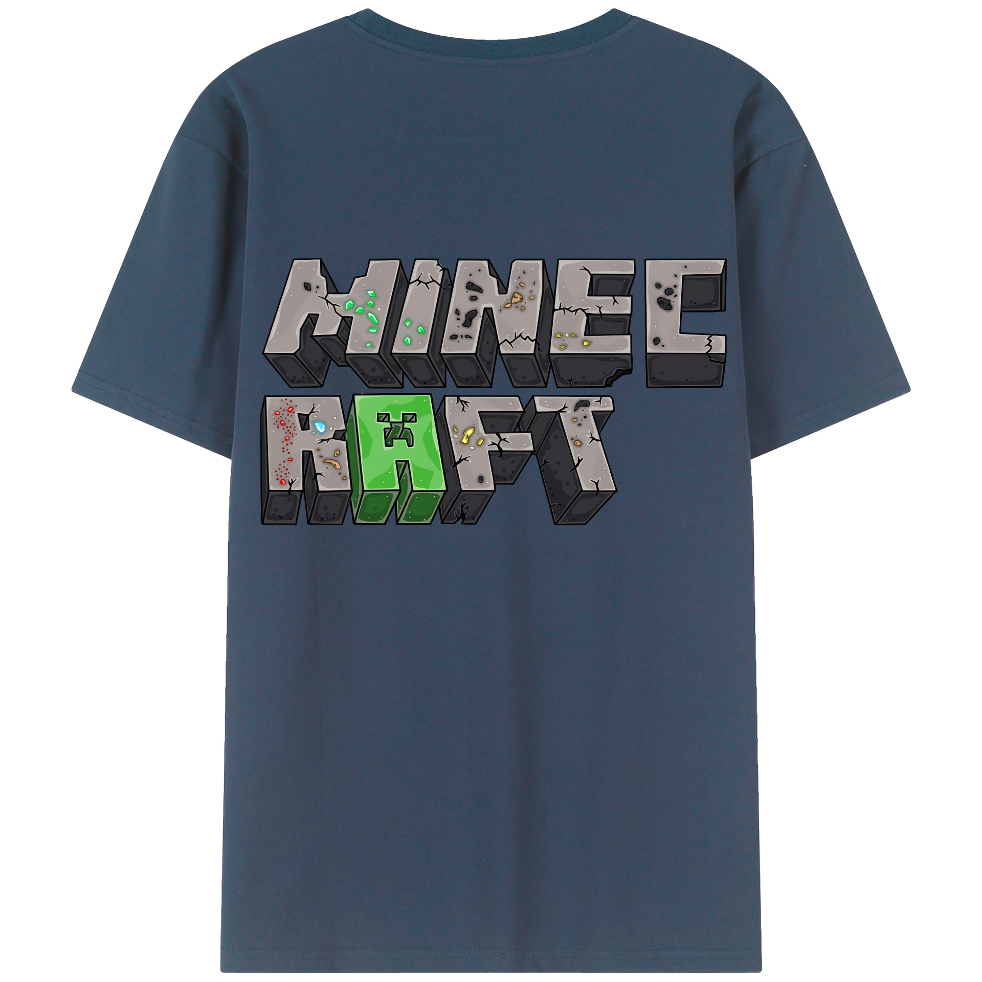 （画像用） マインクラフト ブロックの世界 Minecraft MC Block world レディース半袖Tシャツ(バックプリント)