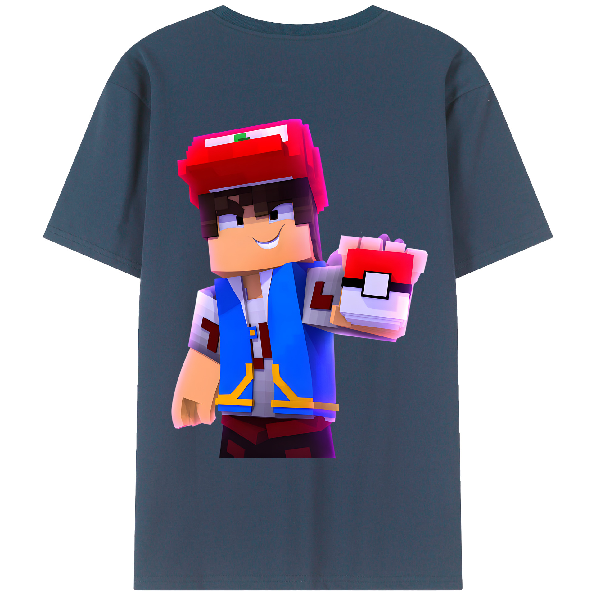 （画像用） マインクラフト ブロックの世界 Minecraft MC Block world レディース半袖Tシャツ(バックプリント)