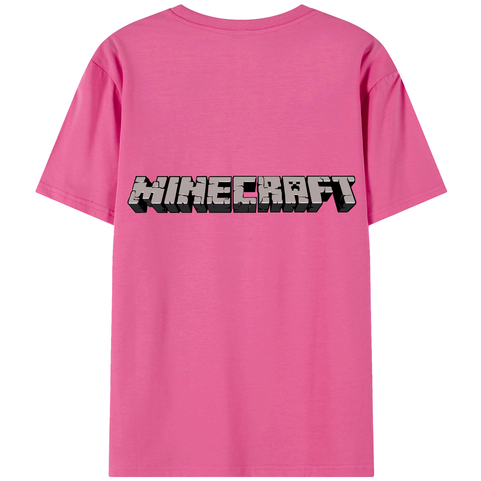 （画像用） マインクラフト ブロックの世界 Minecraft MC Block world レディース半袖Tシャツ(バックプリント)