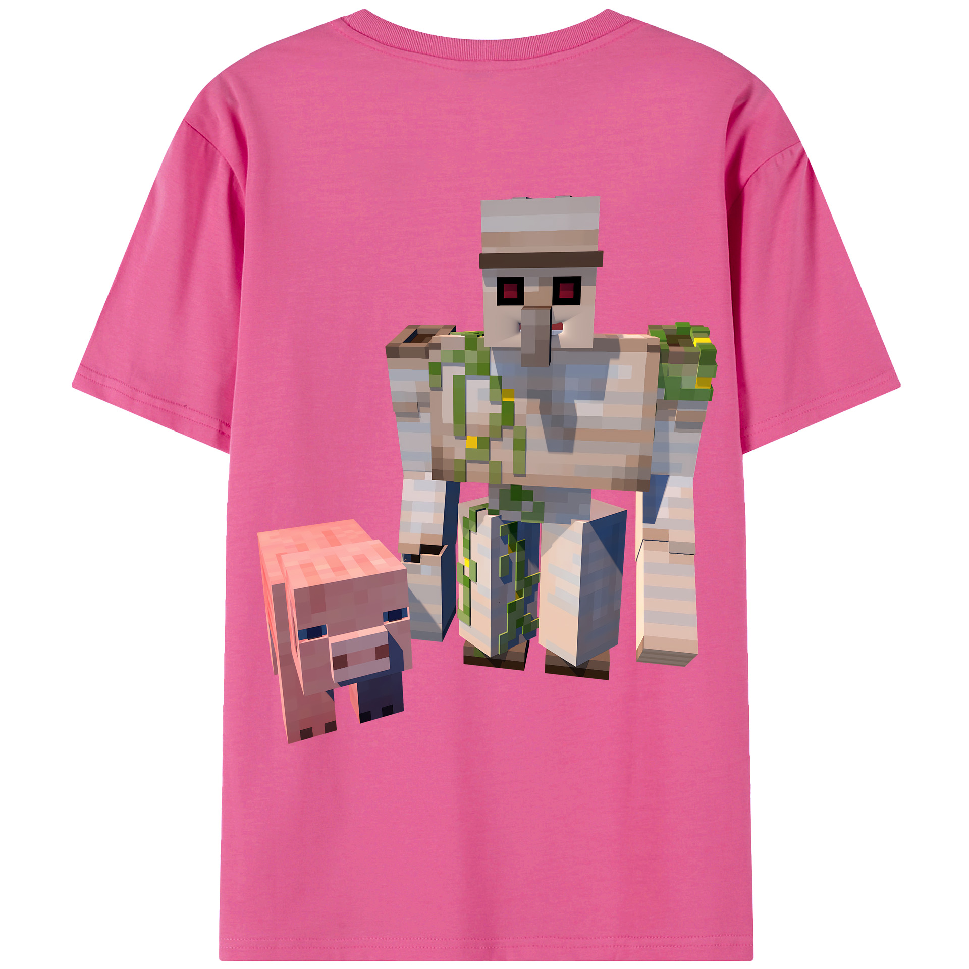 （画像用） マインクラフト ブロックの世界 Minecraft MC Block world レディース半袖Tシャツ(バックプリント)