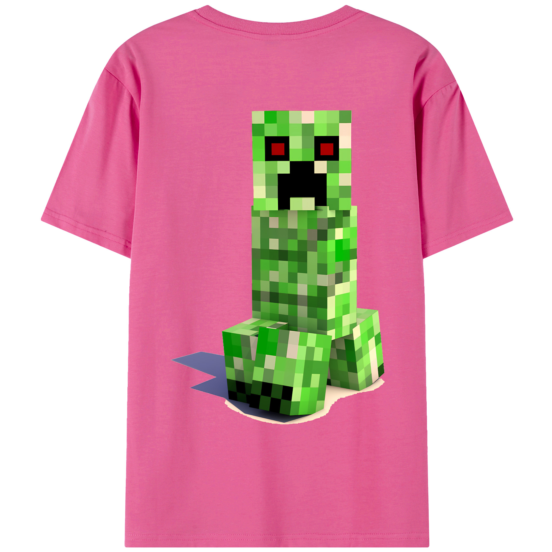 （画像用） マインクラフト ブロックの世界 Minecraft MC Block world レディース半袖Tシャツ(バックプリント)