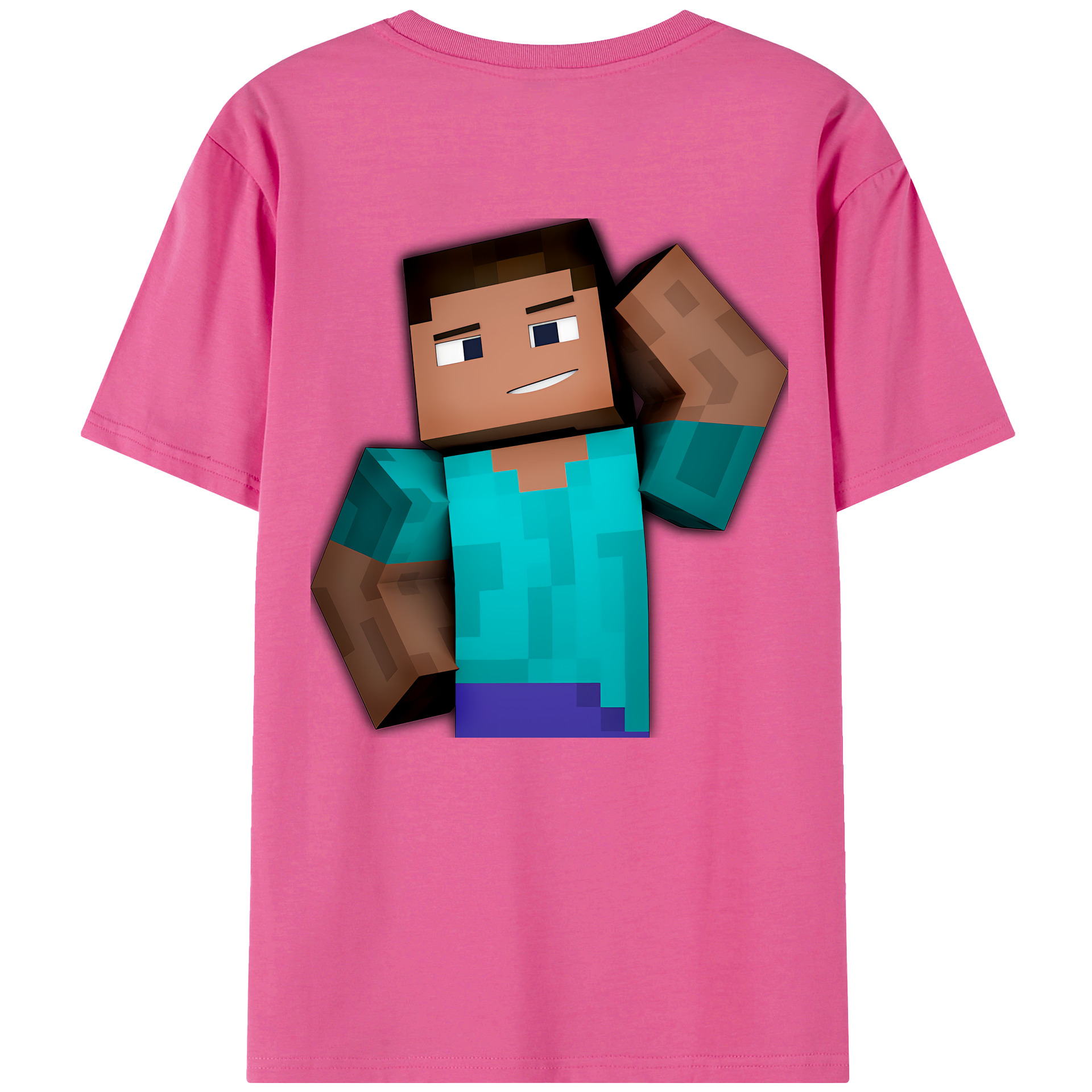 （画像用） マインクラフト ブロックの世界 Minecraft MC Block world レディース半袖Tシャツ(バックプリント)