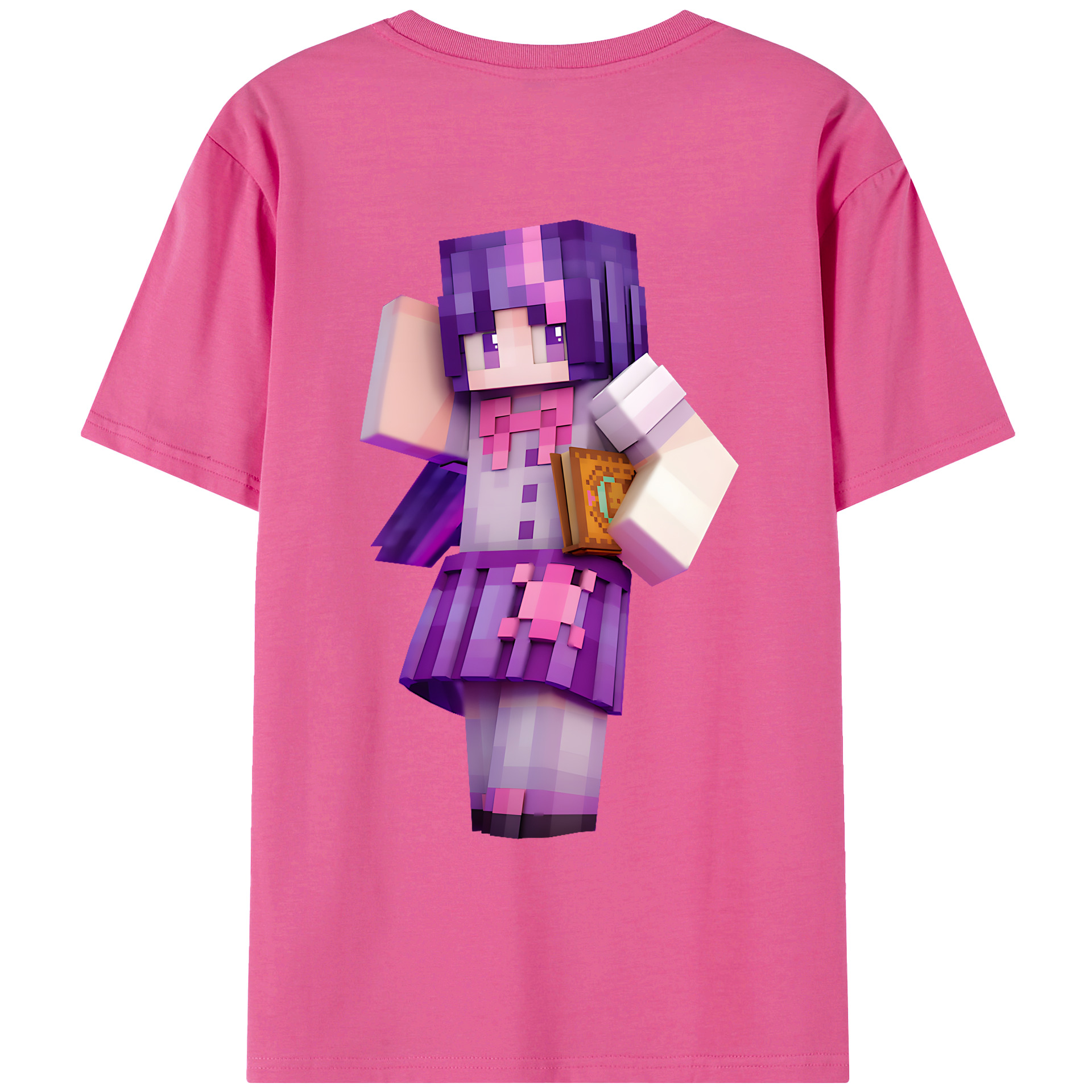 （画像用） マインクラフト ブロックの世界 Minecraft MC Block world レディース半袖Tシャツ(バックプリント)