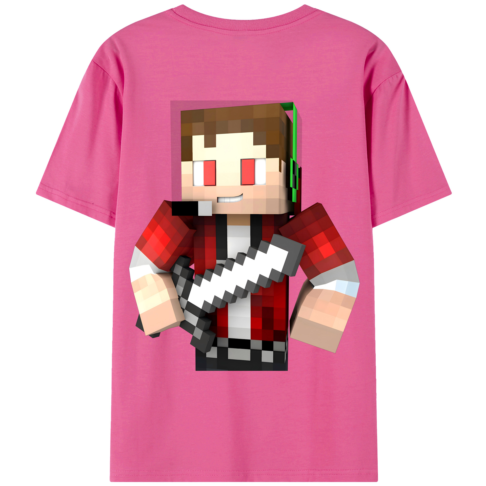 （画像用） マインクラフト ブロックの世界 Minecraft MC Block world レディース半袖Tシャツ(バックプリント)