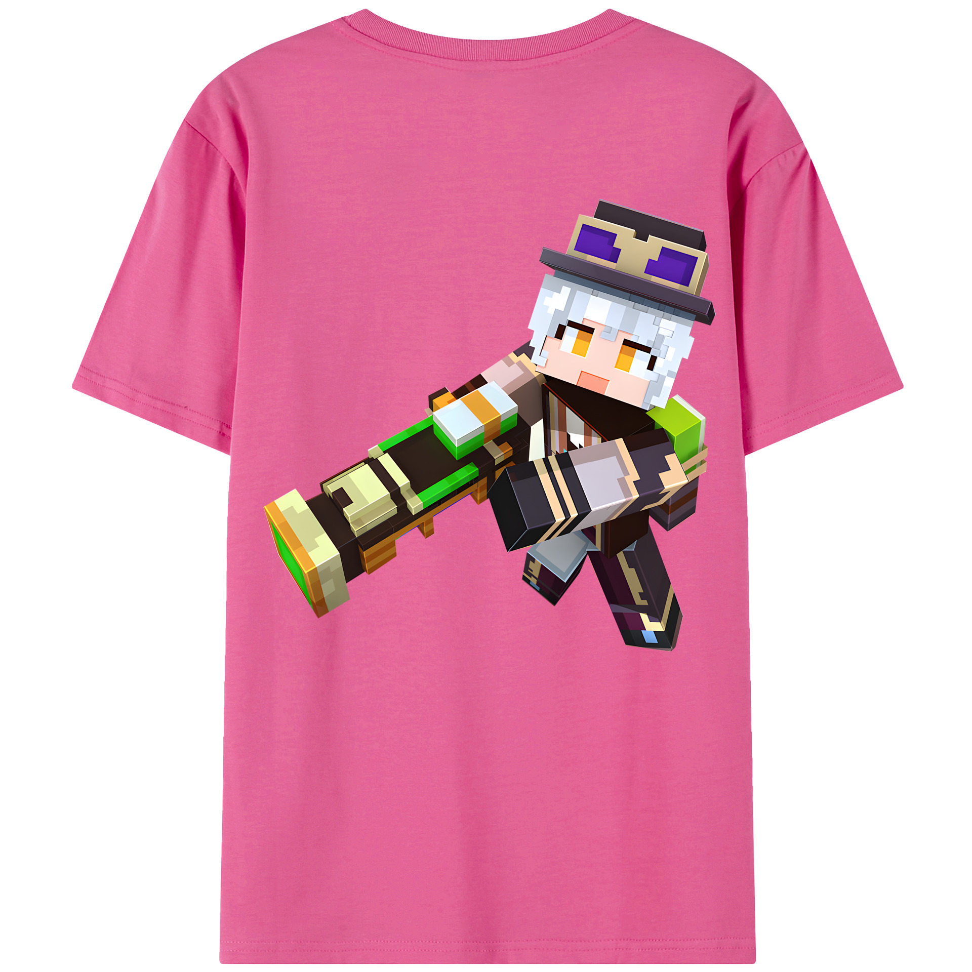 （画像用） マインクラフト ブロックの世界 Minecraft MC Block world レディース半袖Tシャツ(バックプリント)