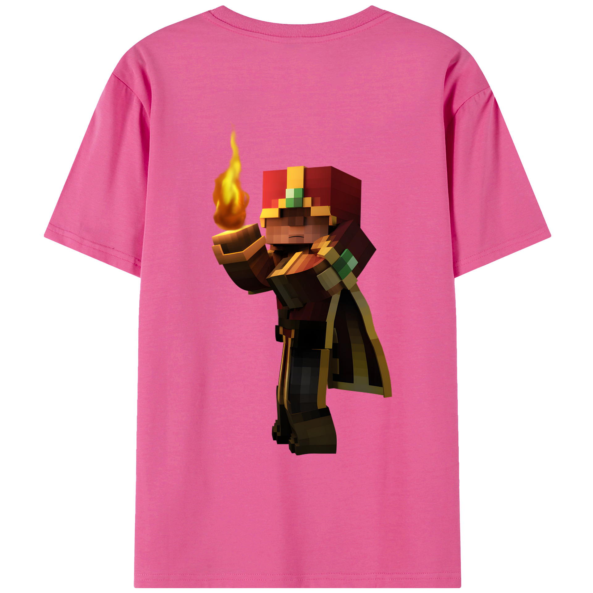 （画像用） マインクラフト ブロックの世界 Minecraft MC Block world レディース半袖Tシャツ(バックプリント)