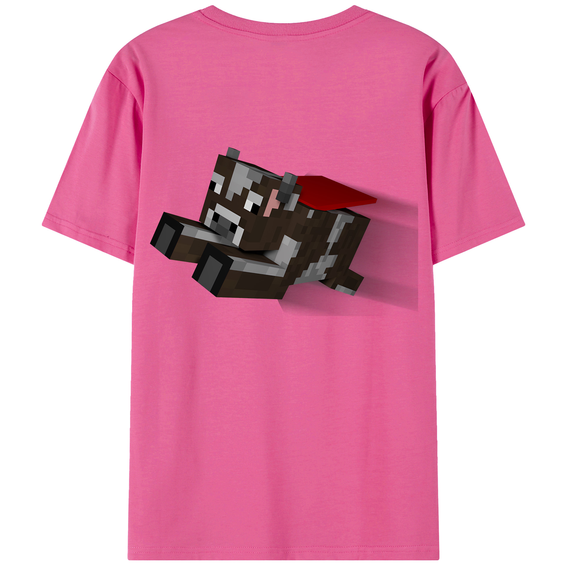 （画像用） マインクラフト ブロックの世界 Minecraft MC Block world レディース半袖Tシャツ(バックプリント)