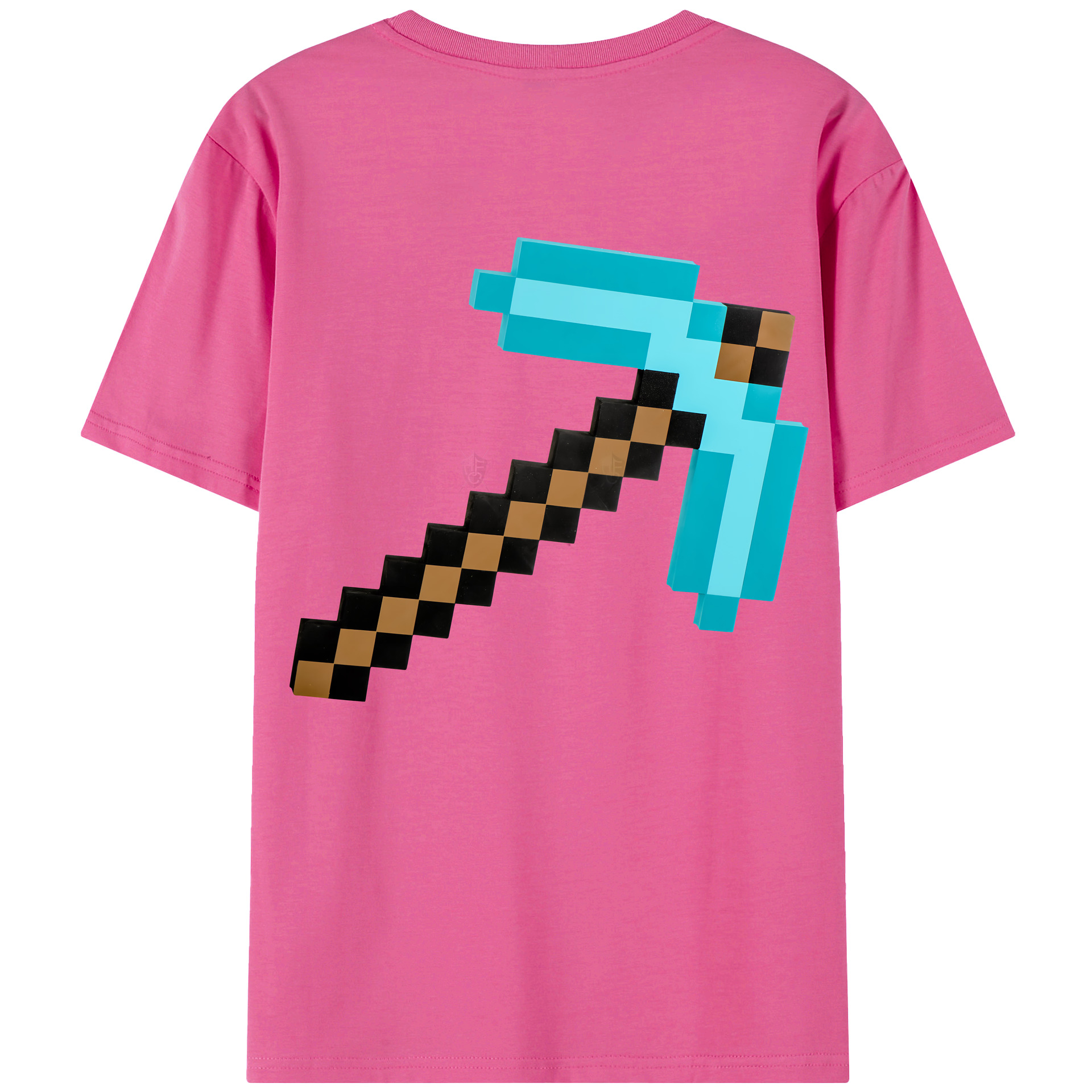 （画像用） マインクラフト ブロックの世界 Minecraft MC Block world レディース半袖Tシャツ(バックプリント)