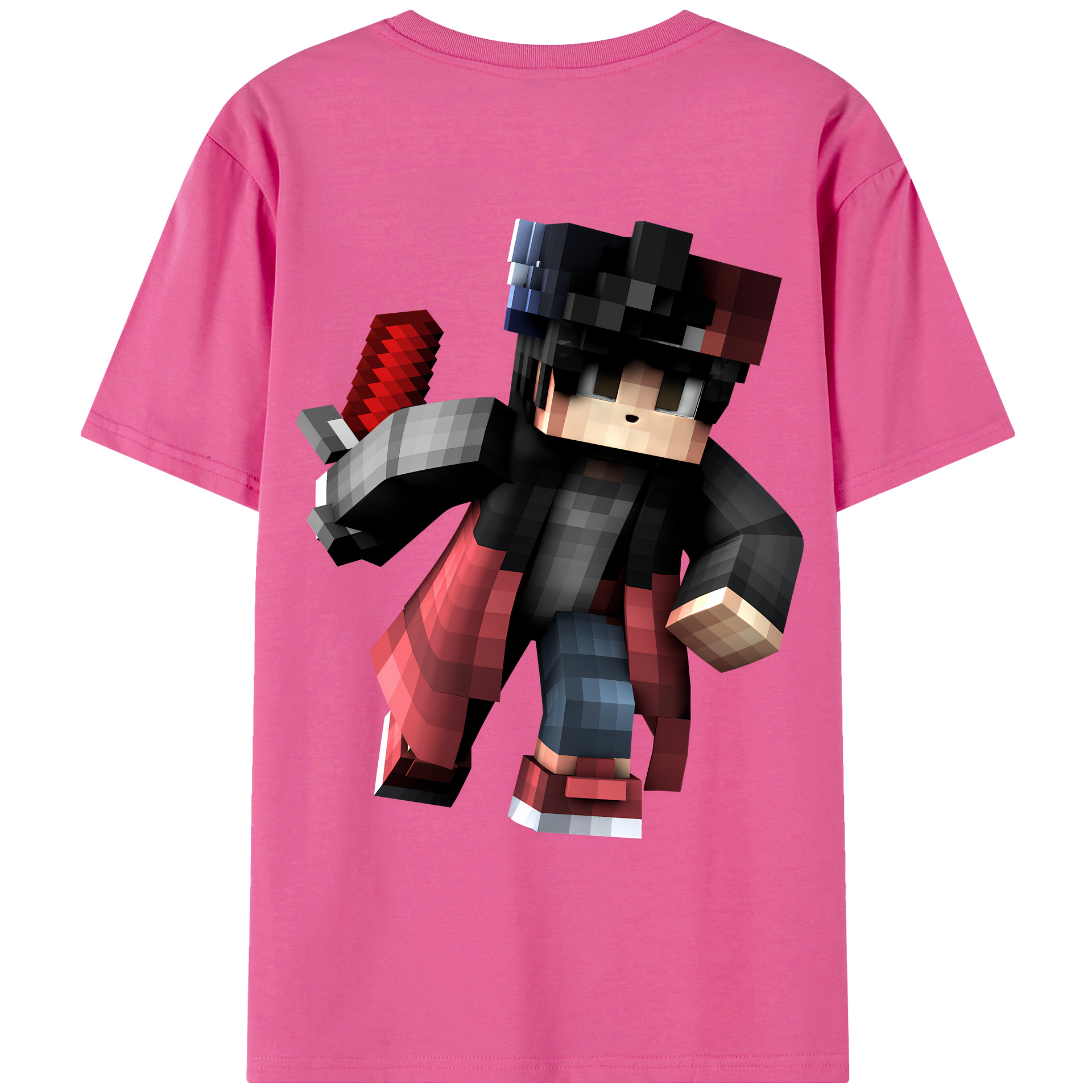 （画像用） マインクラフト ブロックの世界 Minecraft MC Block world レディース半袖Tシャツ(バックプリント)