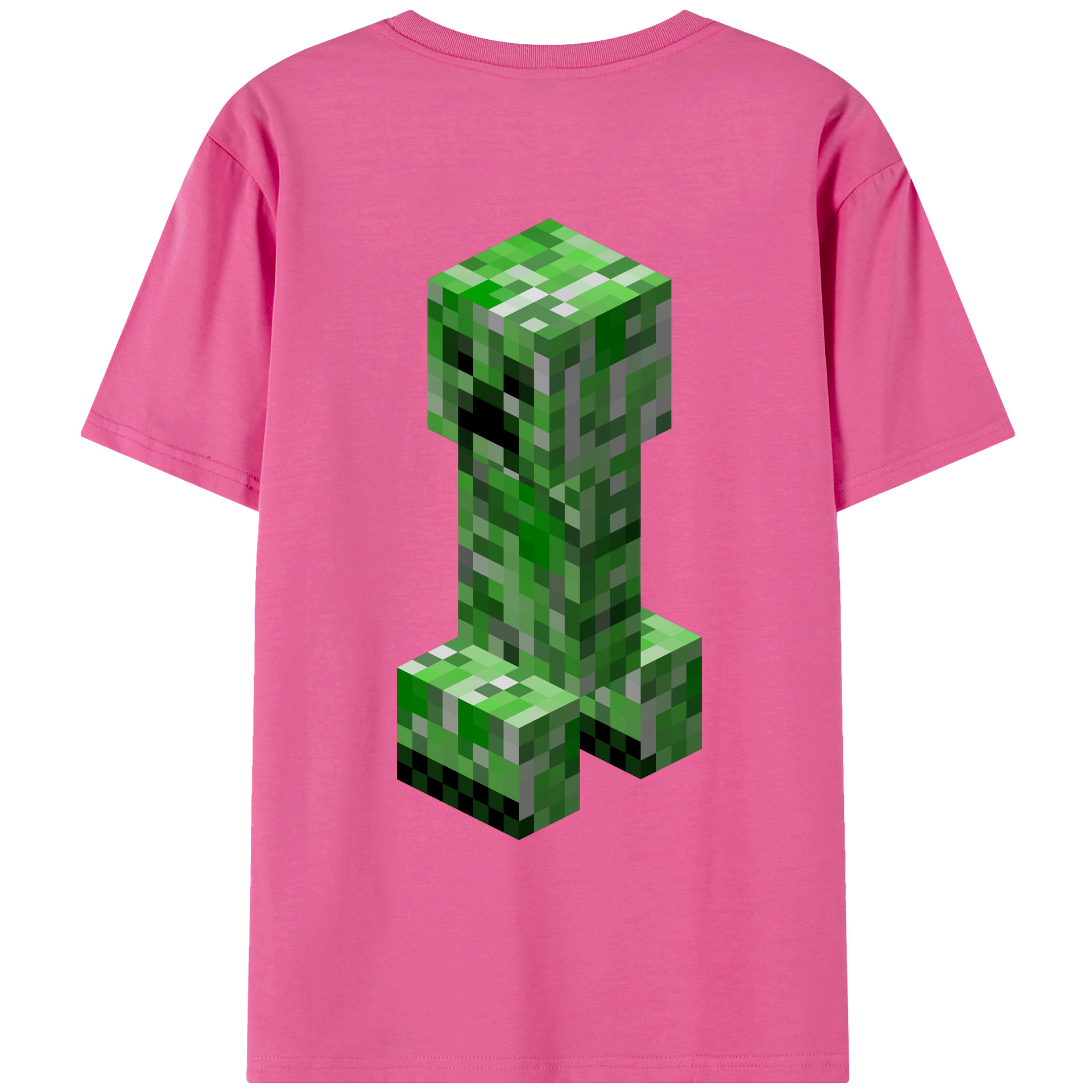 （画像用） マインクラフト ブロックの世界 Minecraft MC Block world レディース半袖Tシャツ(バックプリント)