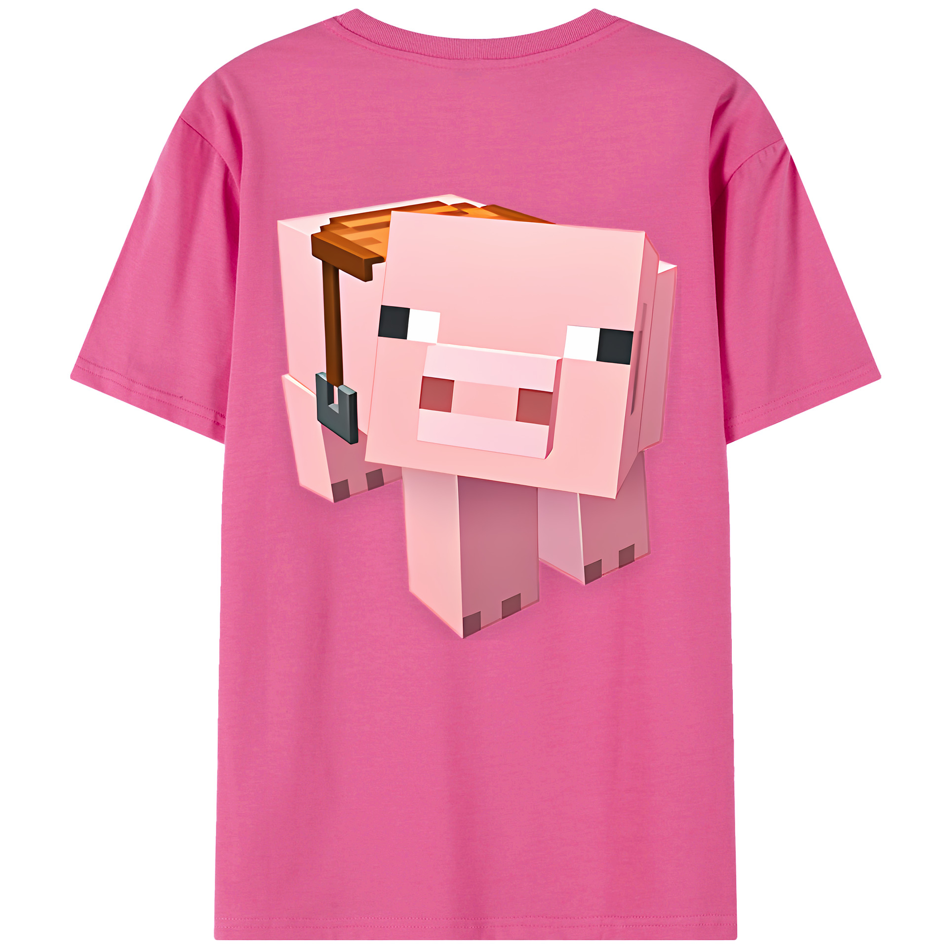 （画像用） マインクラフト ブロックの世界 Minecraft MC Block world レディース半袖Tシャツ(バックプリント)
