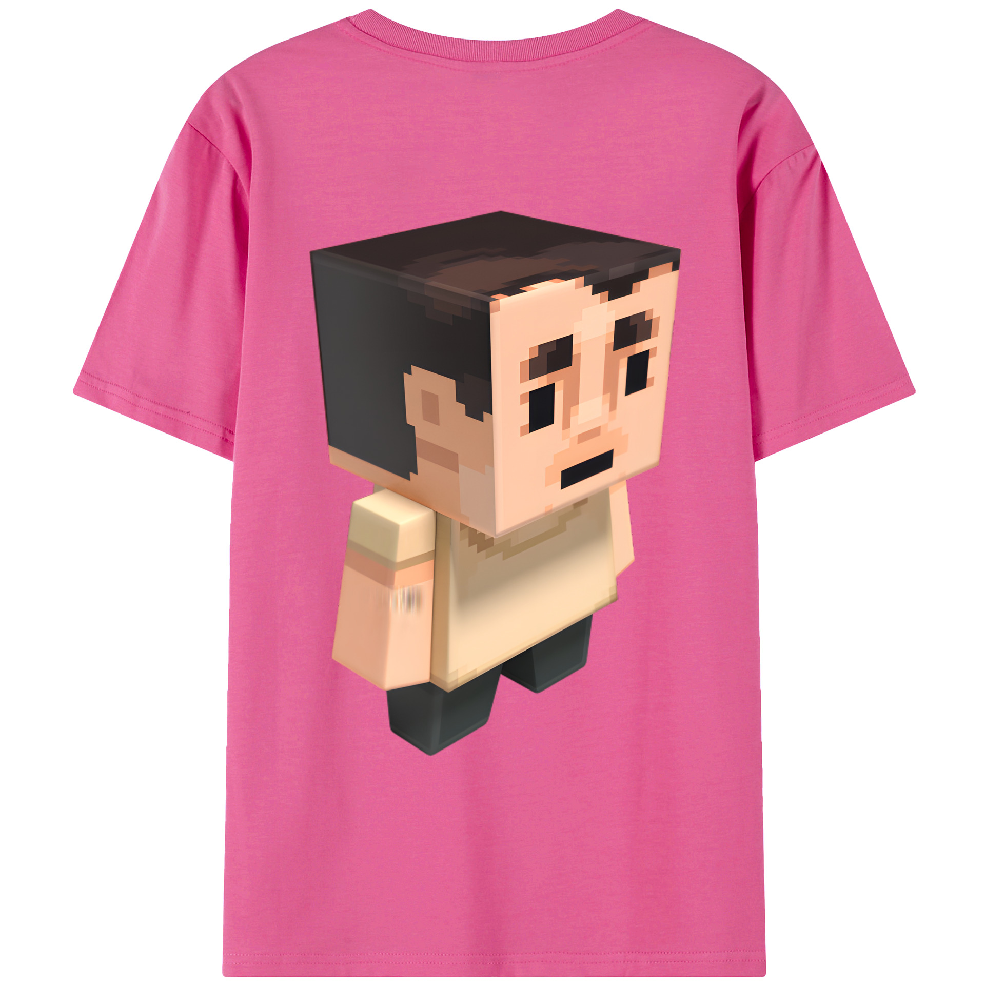 （画像用） マインクラフト ブロックの世界 Minecraft MC Block world レディース半袖Tシャツ(バックプリント)