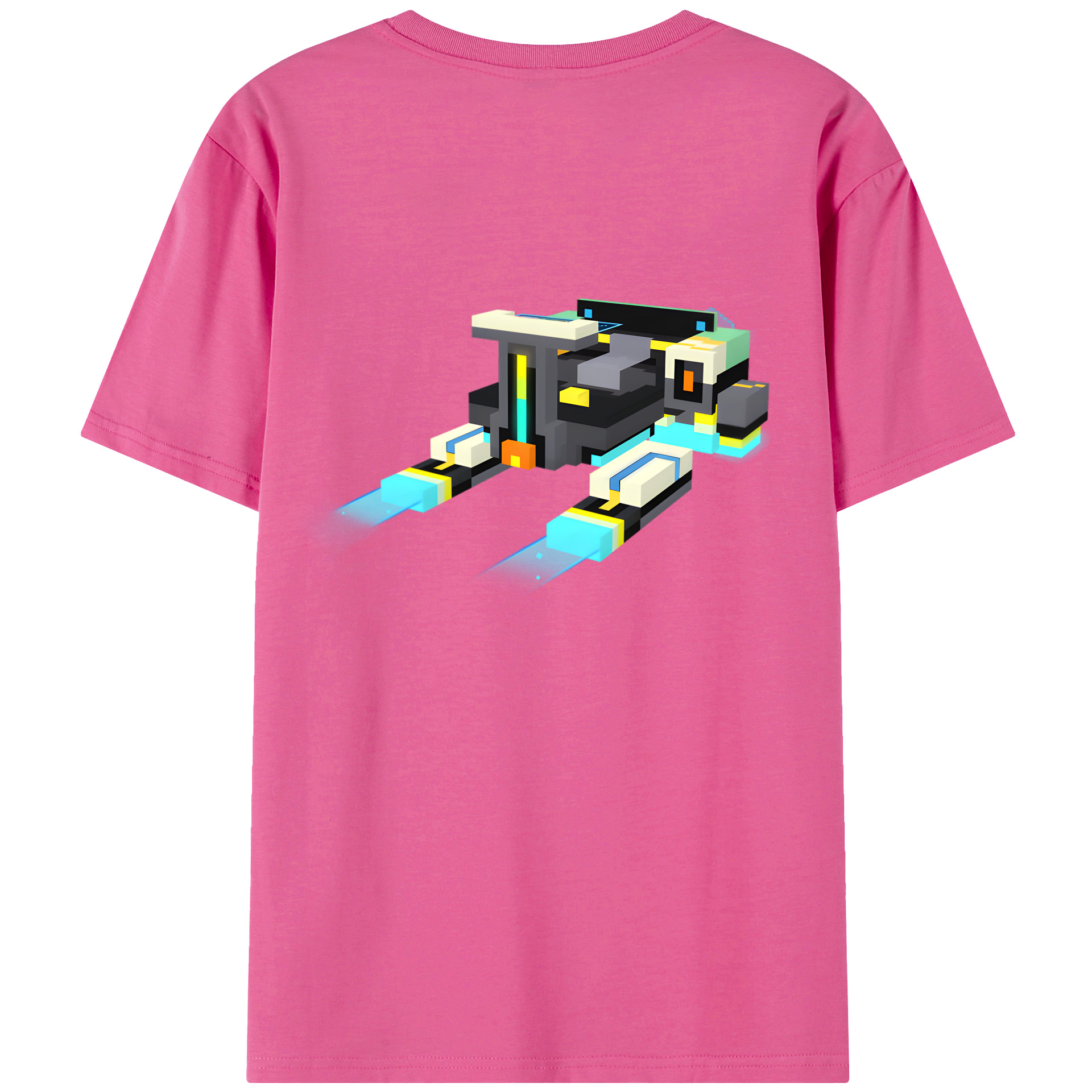 （画像用） マインクラフト ブロックの世界 Minecraft MC Block world レディース半袖Tシャツ(バックプリント)