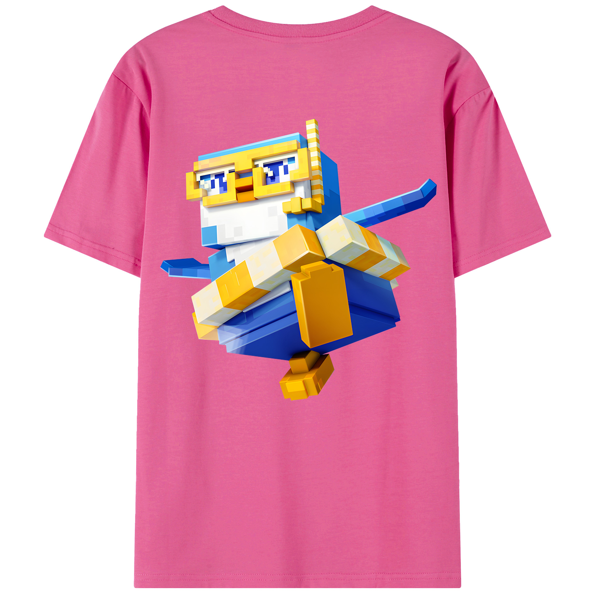 （画像用） マインクラフト ブロックの世界 Minecraft MC Block world レディース半袖Tシャツ(バックプリント)
