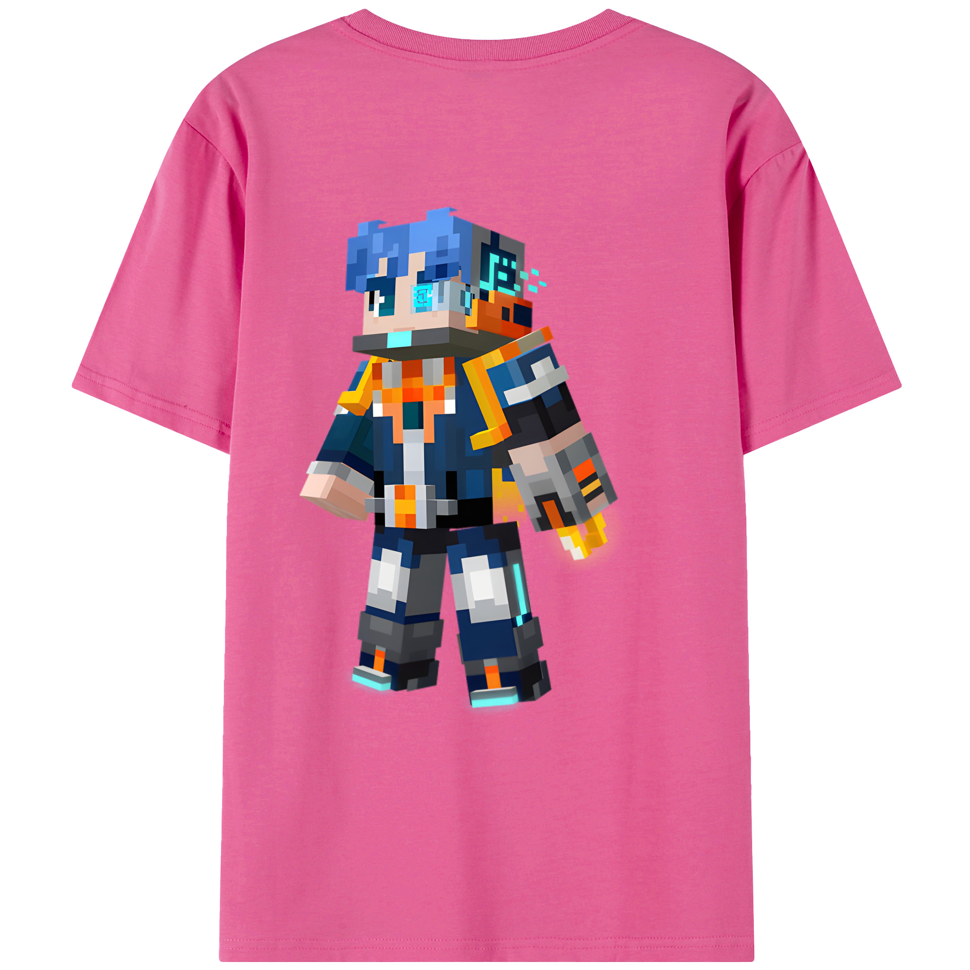 （画像用） マインクラフト ブロックの世界 Minecraft MC Block world レディース半袖Tシャツ(バックプリント)