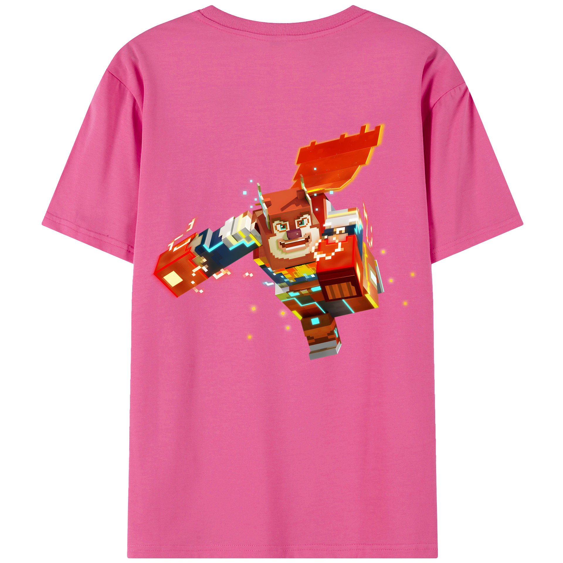 （画像用） マインクラフト ブロックの世界 Minecraft MC Block world レディース半袖Tシャツ(バックプリント)