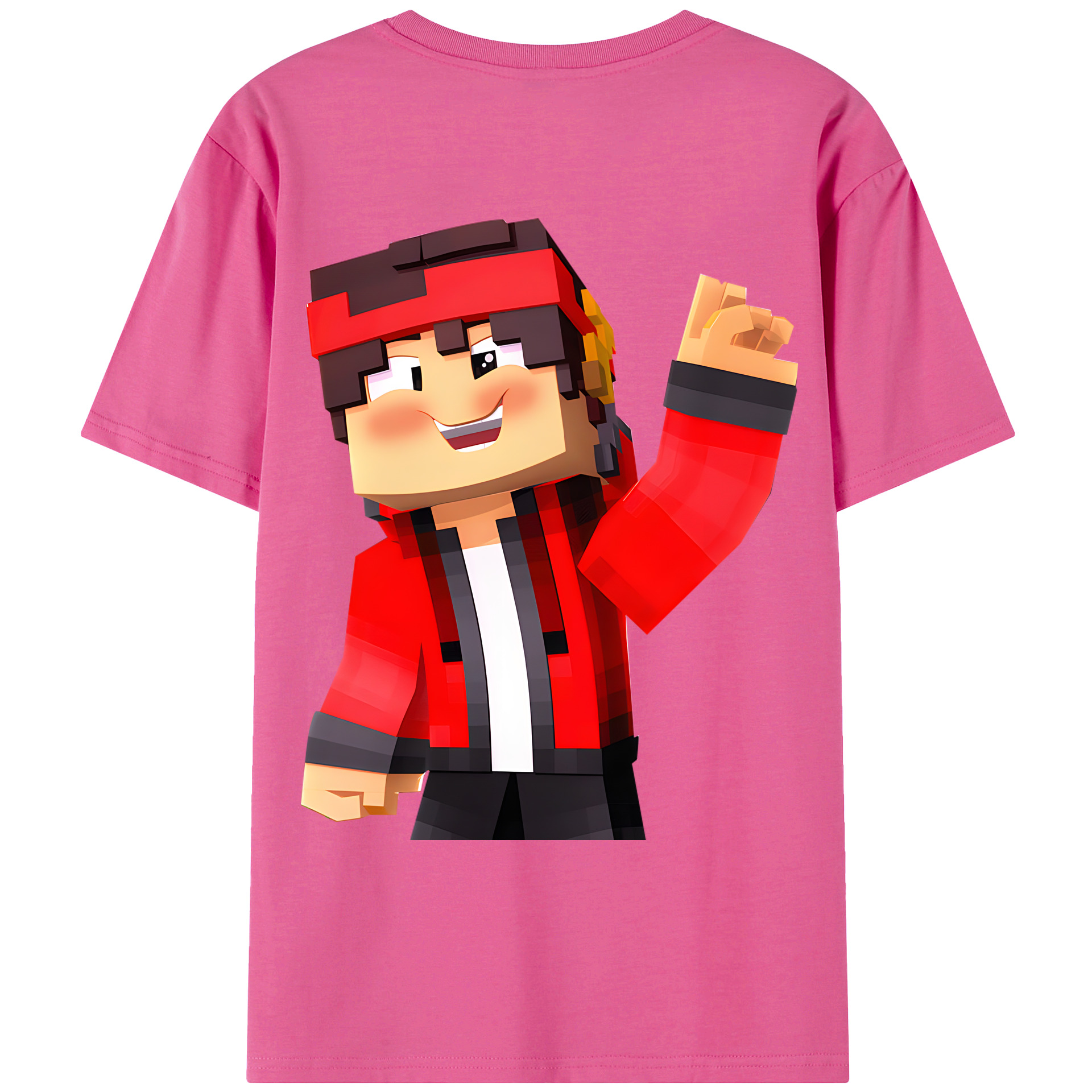 （画像用） マインクラフト ブロックの世界 Minecraft MC Block world レディース半袖Tシャツ(バックプリント)