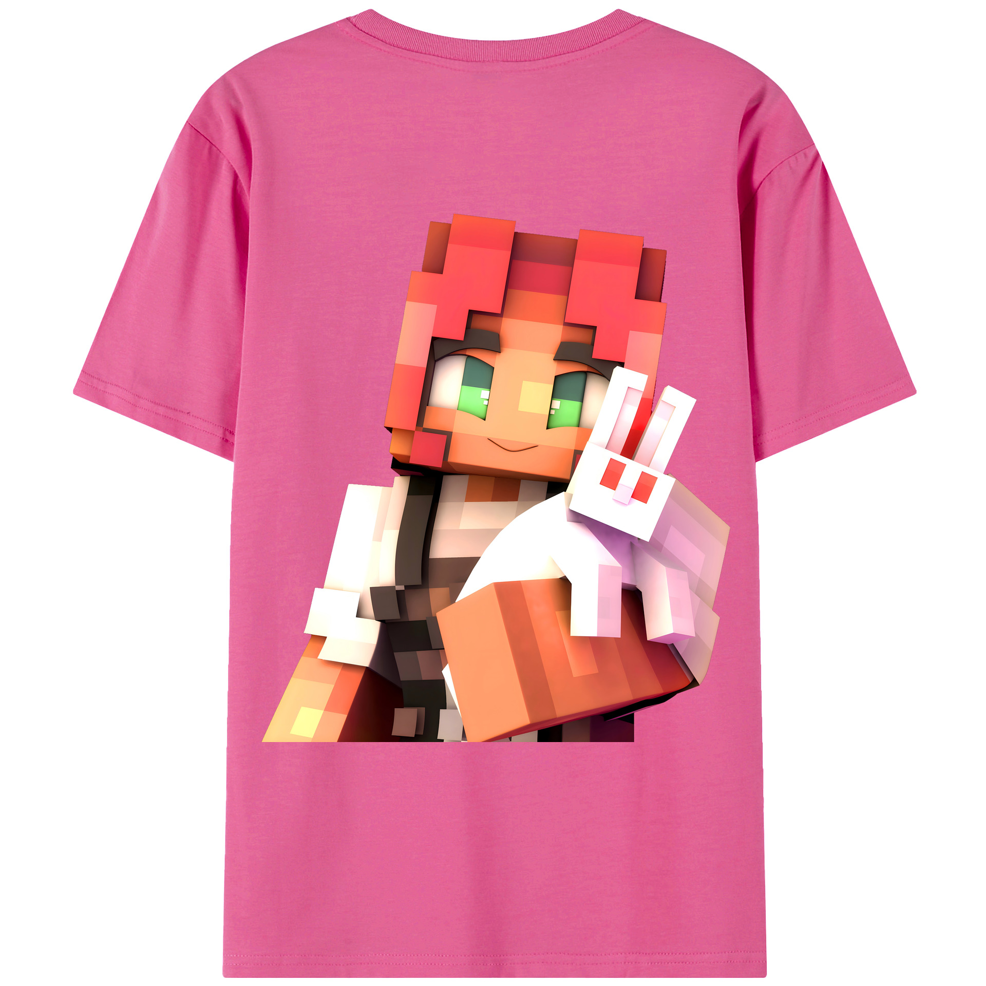 （画像用） マインクラフト ブロックの世界 Minecraft MC Block world レディース半袖Tシャツ(バックプリント)