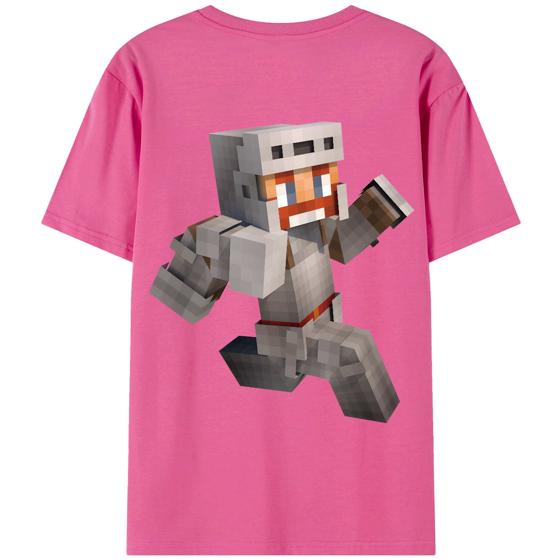 （画像用） マインクラフト ブロックの世界 Minecraft MC Block world レディース半袖Tシャツ(バックプリント)
