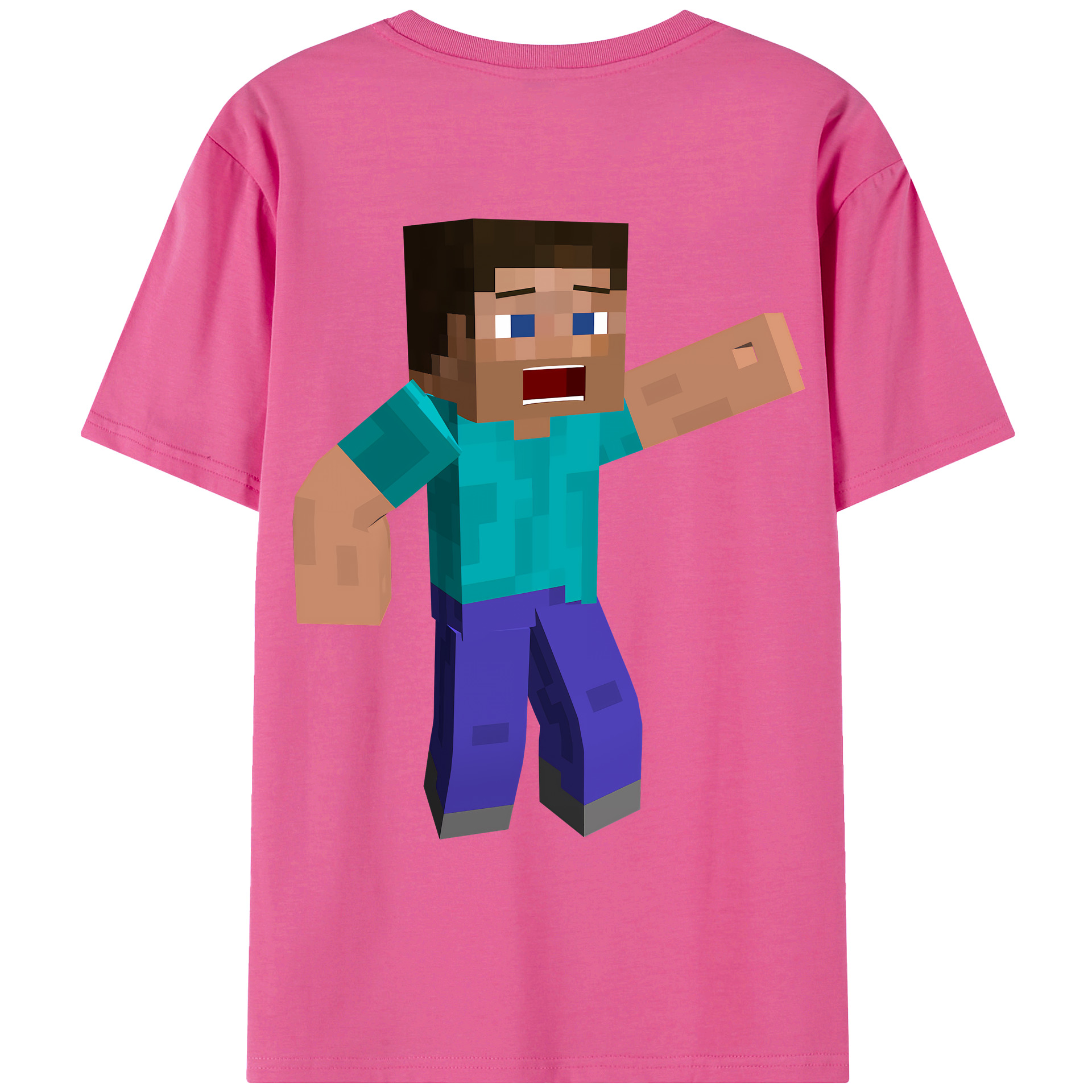 （画像用） マインクラフト ブロックの世界 Minecraft MC Block world レディース半袖Tシャツ(バックプリント)