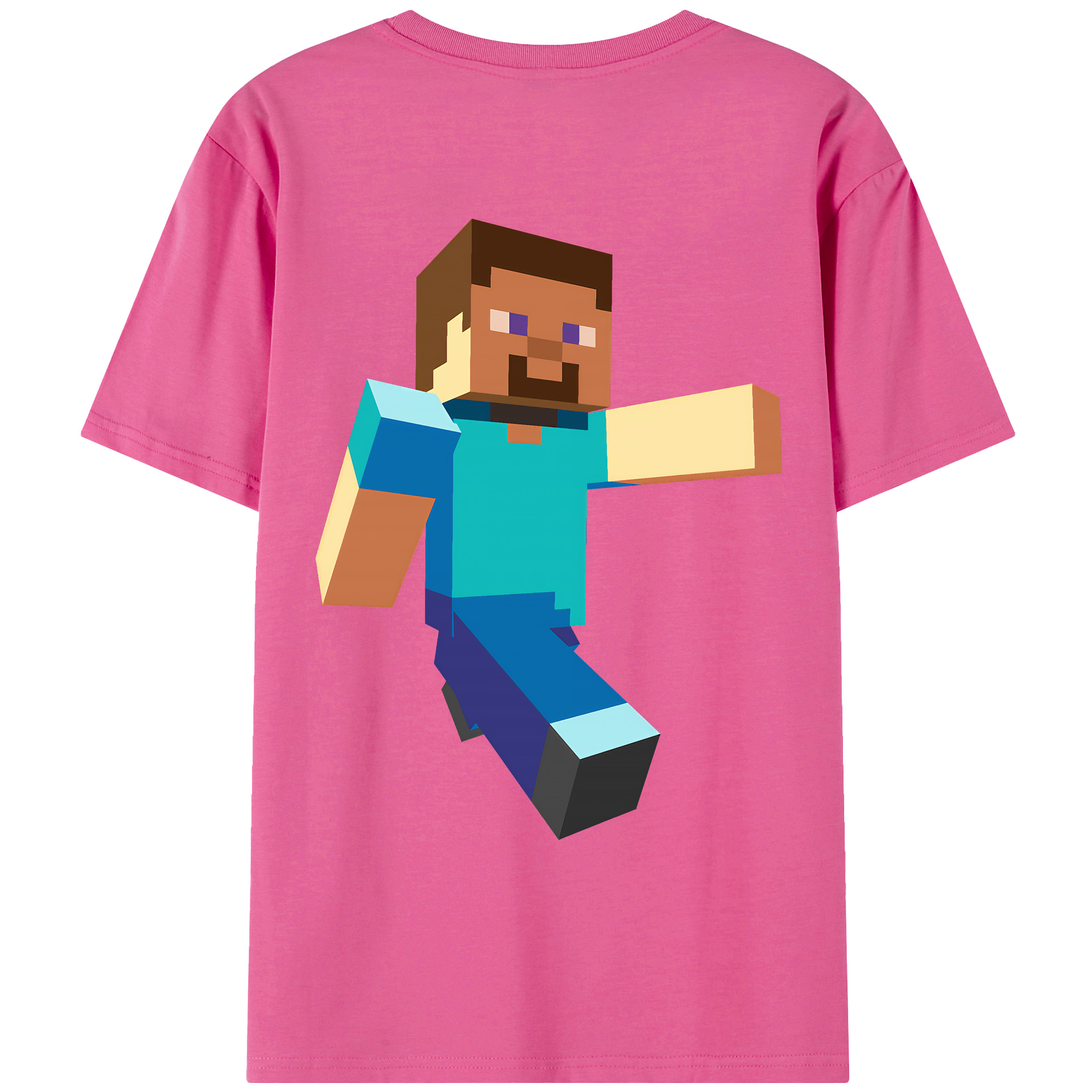 （画像用） マインクラフト ブロックの世界 Minecraft MC Block world レディース半袖Tシャツ(バックプリント)