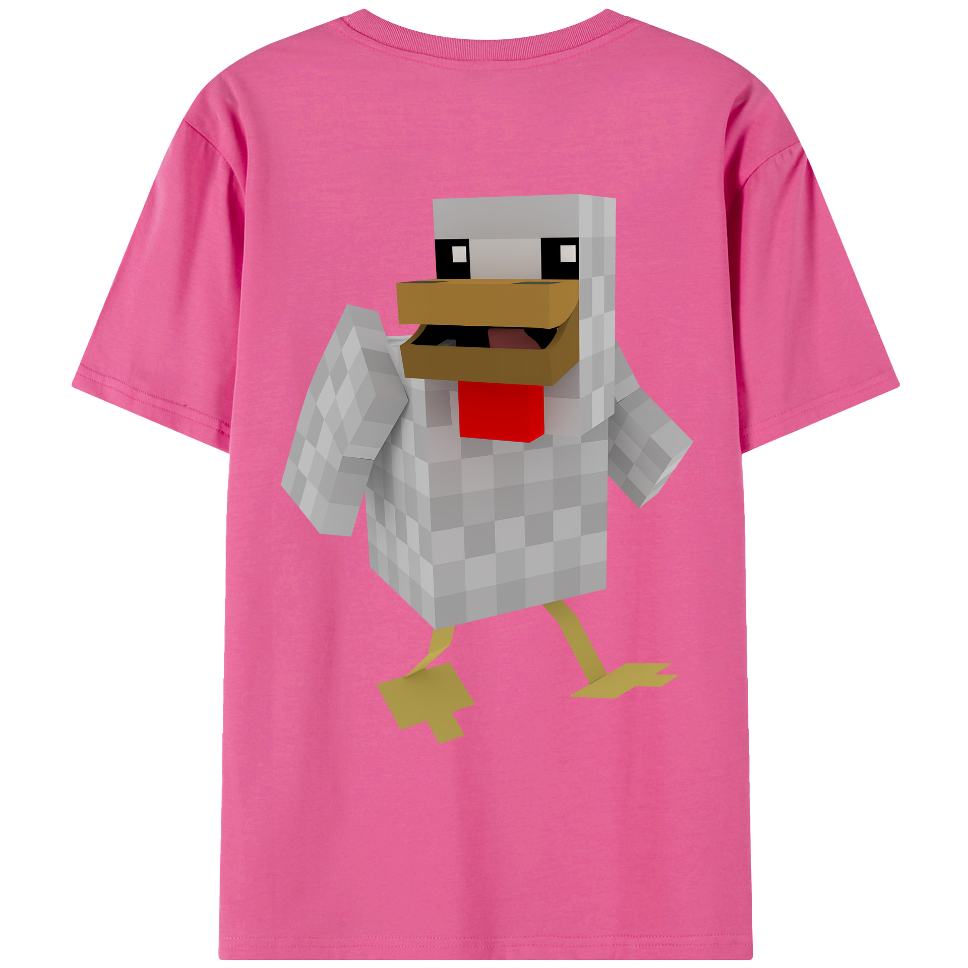 （画像用） マインクラフト ブロックの世界 Minecraft MC Block world レディース半袖Tシャツ(バックプリント)