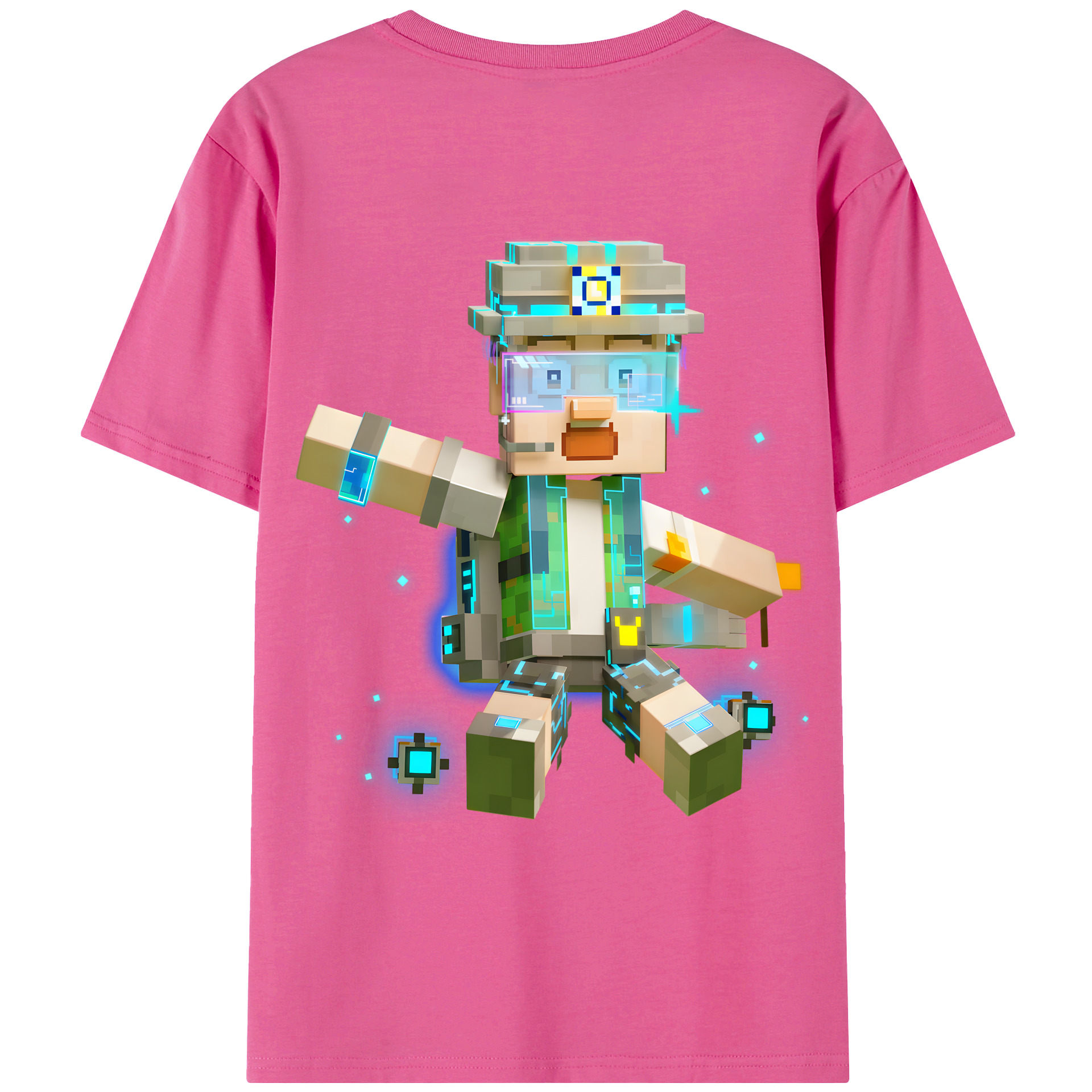 （画像用） マインクラフト ブロックの世界 Minecraft MC Block world レディース半袖Tシャツ(バックプリント)