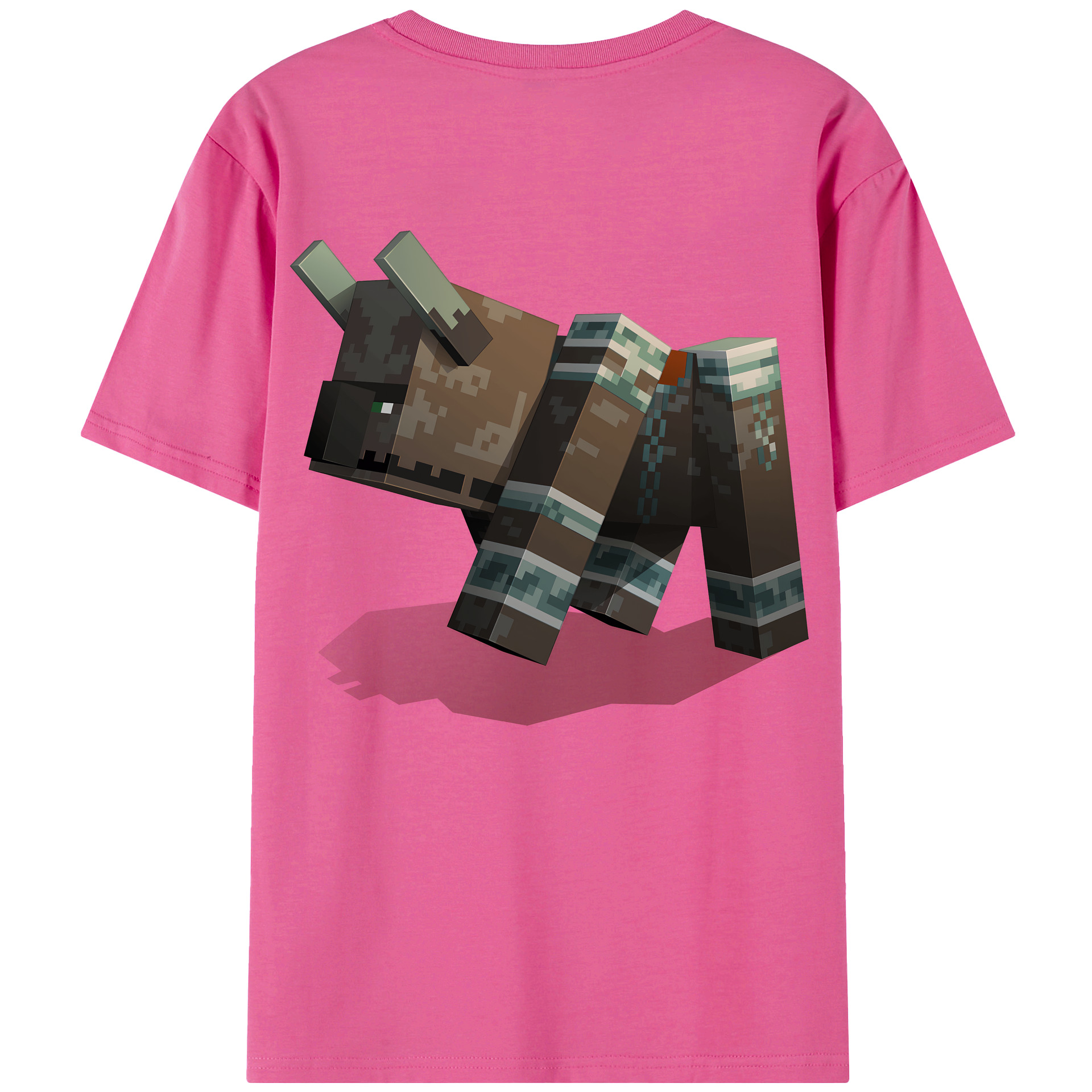 （画像用） マインクラフト ブロックの世界 Minecraft MC Block world レディース半袖Tシャツ(バックプリント)