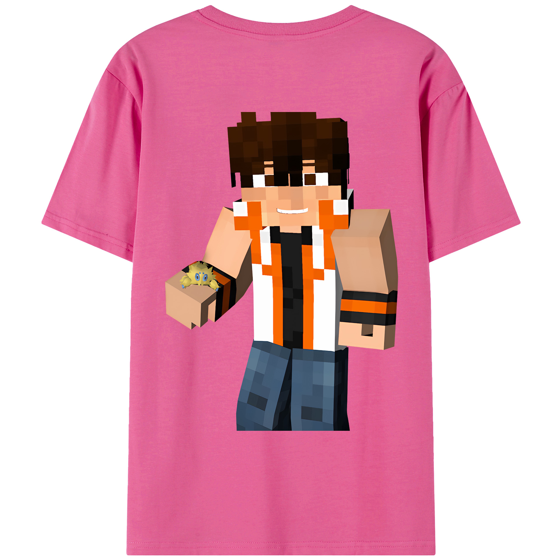 （画像用） マインクラフト ブロックの世界 Minecraft MC Block world レディース半袖Tシャツ(バックプリント)