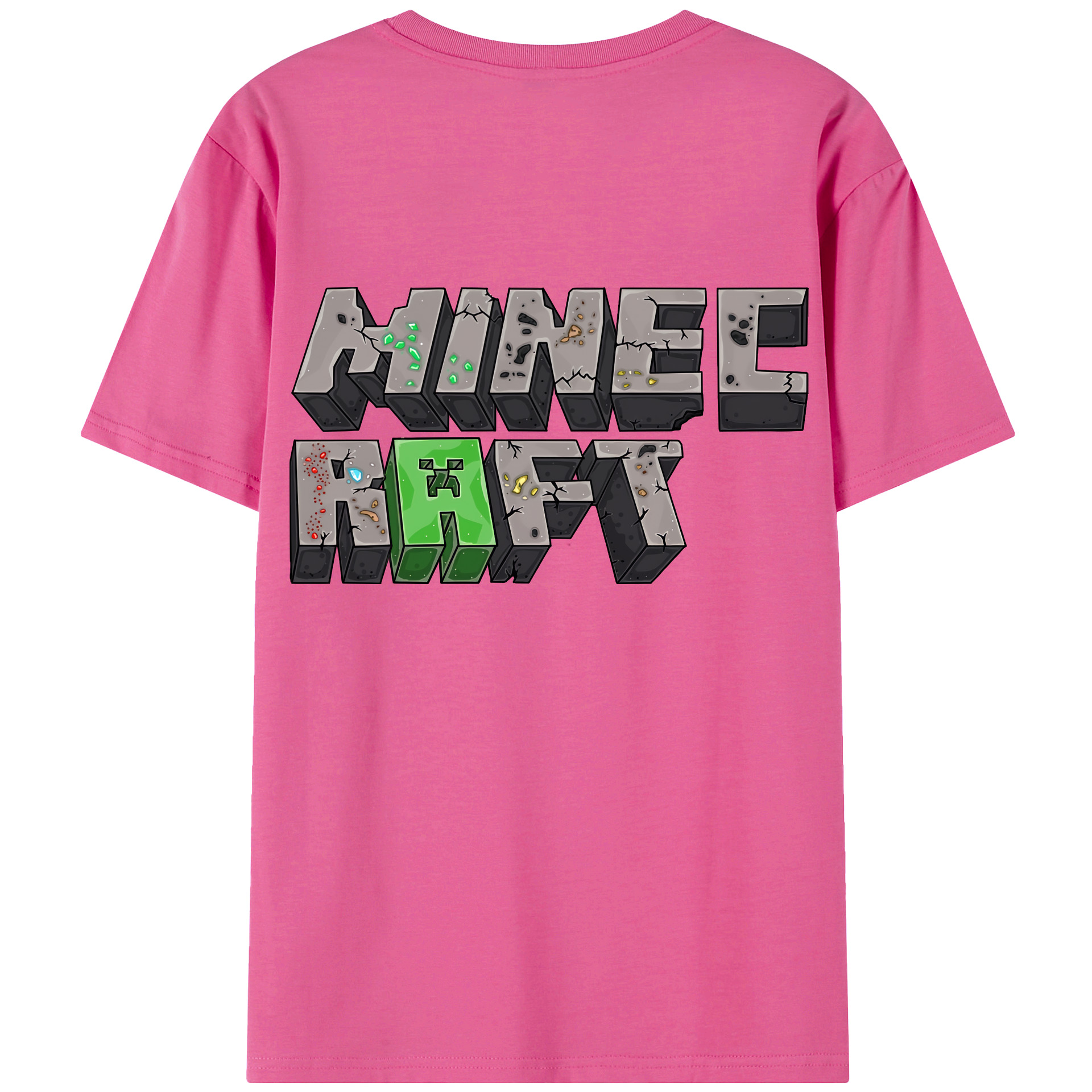 （画像用） マインクラフト ブロックの世界 Minecraft MC Block world レディース半袖Tシャツ(バックプリント)