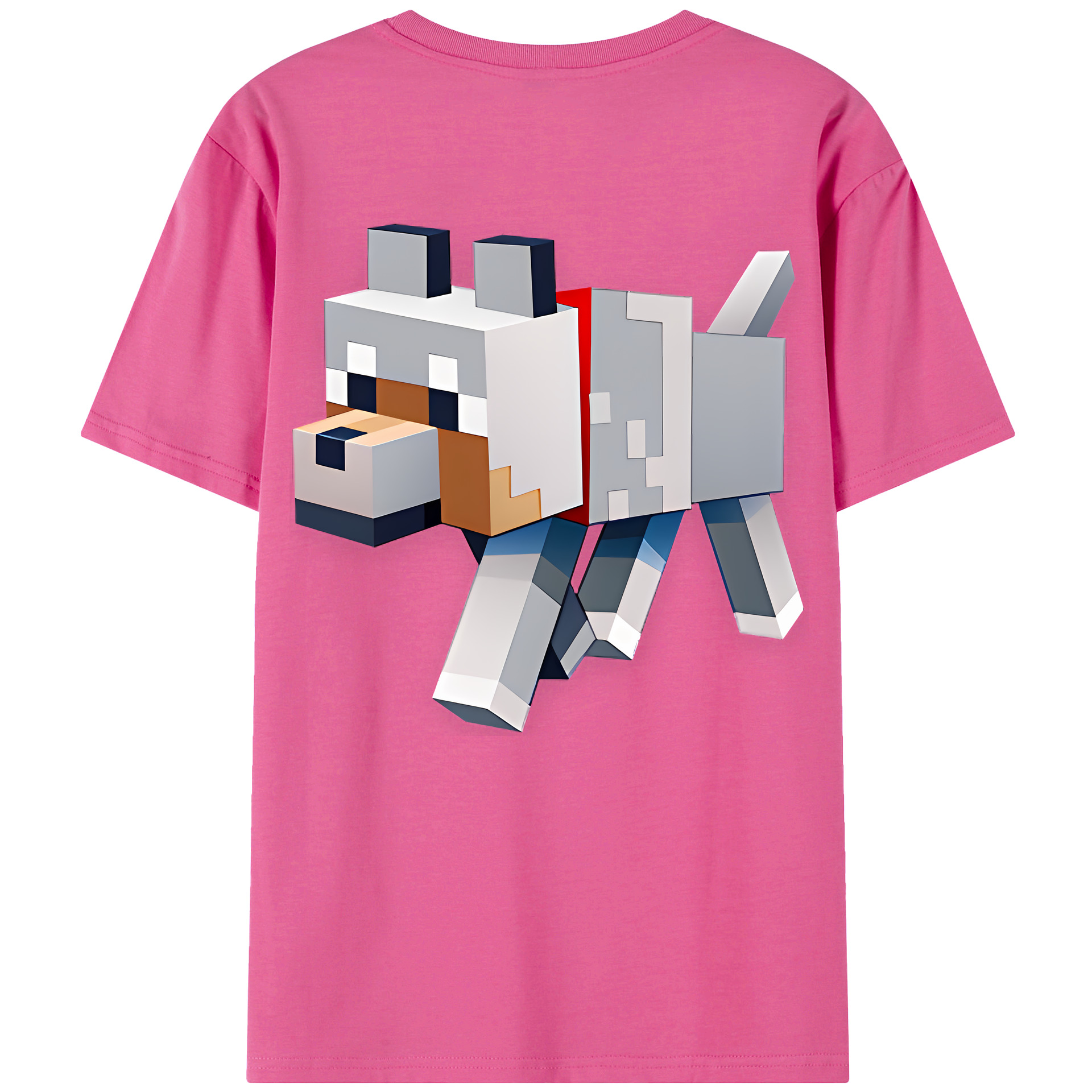 （画像用） マインクラフト ブロックの世界 Minecraft MC Block world レディース半袖Tシャツ(バックプリント)