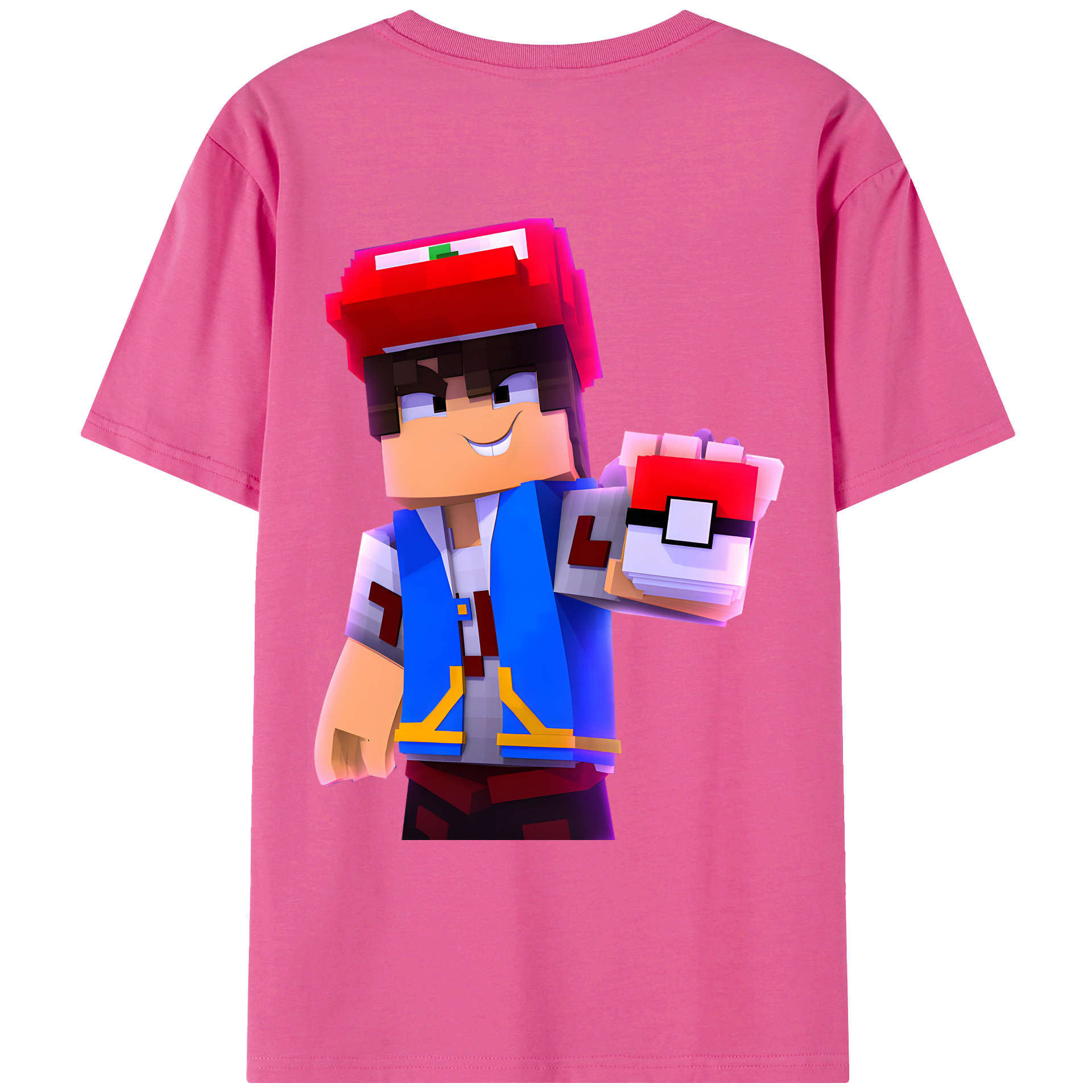 （画像用） マインクラフト ブロックの世界 Minecraft MC Block world レディース半袖Tシャツ(バックプリント)